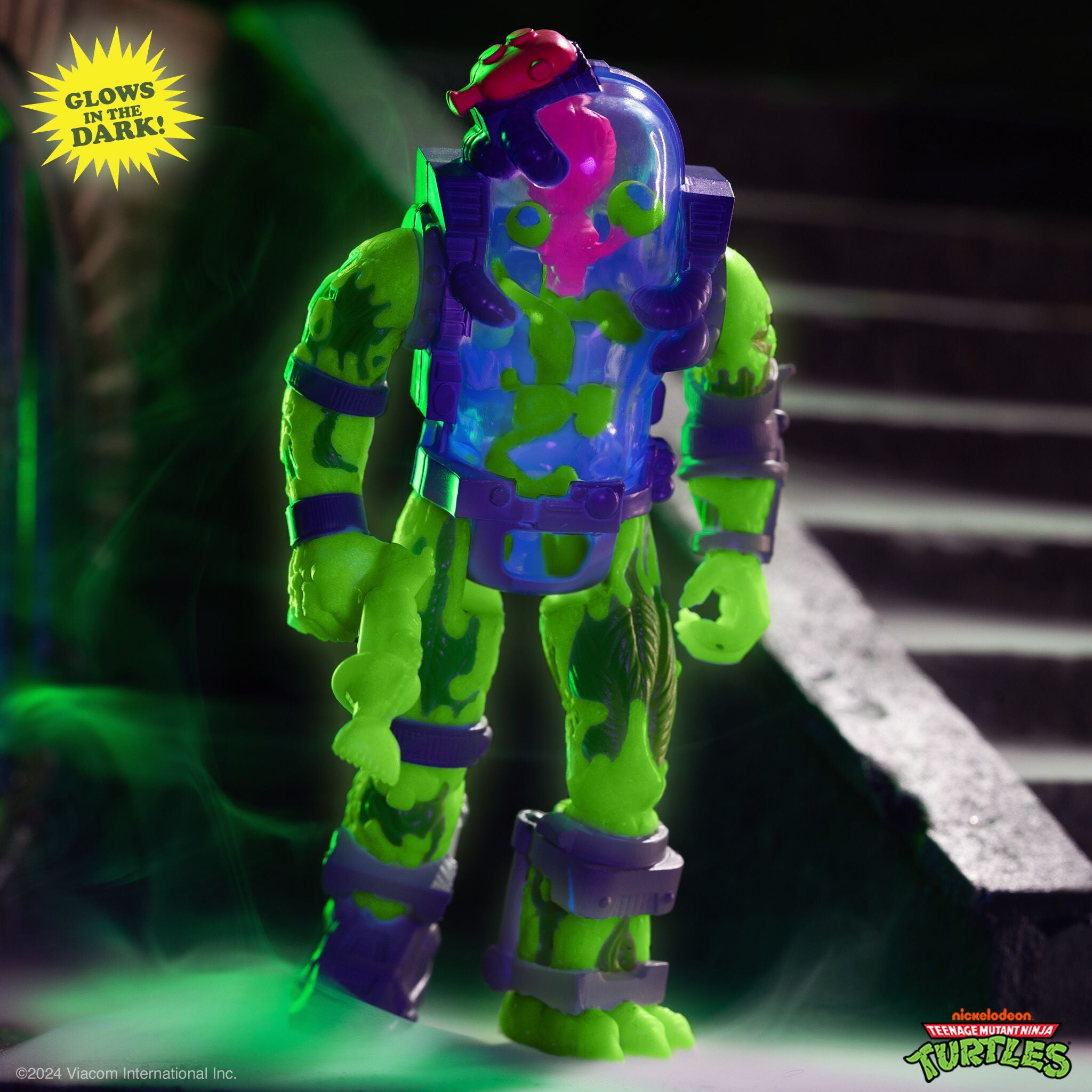 Teenage Mutant Ninja Turtles ReAction Figures - Mutagen Man (Glow), Foot Soldier (Blue Glow), Ray Fillet Bioluminescent (Green Glow)