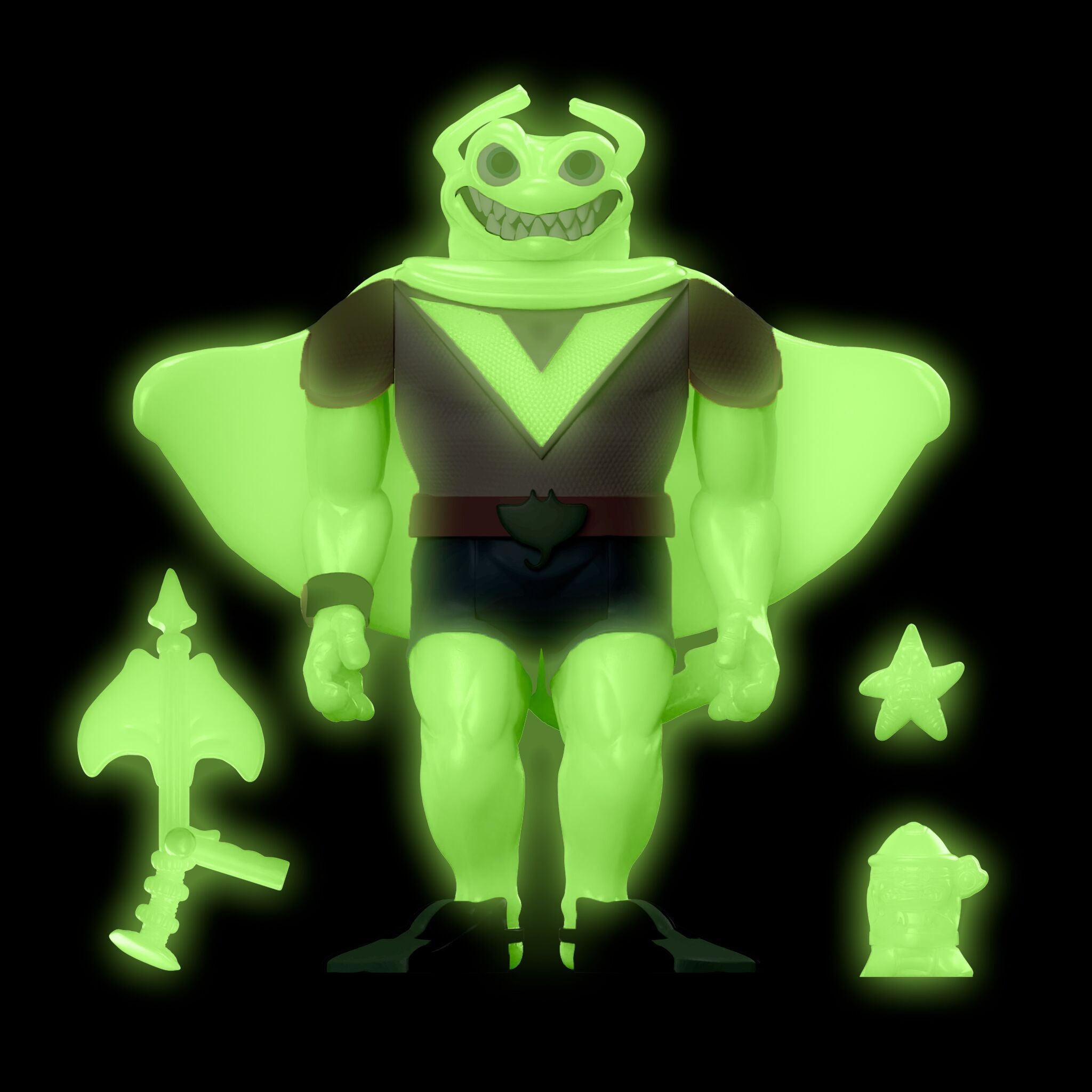 Teenage Mutant Ninja Turtles ReAction Figures - Mutagen Man (Glow), Foot Soldier (Blue Glow), Ray Fillet Bioluminescent (Green Glow)