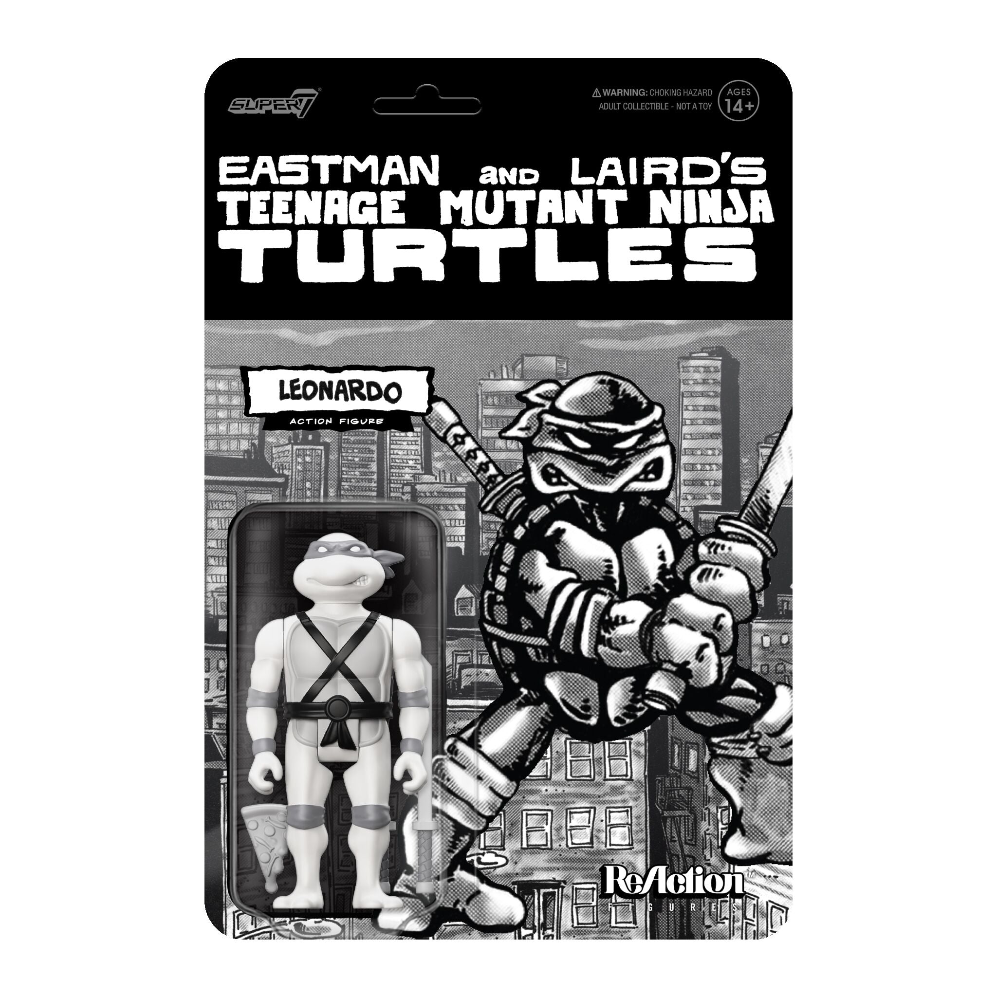 Teenage Mutant Ninja Turtles ReAction Figure Wave 9 - Leonardo (Comic Greyscale)