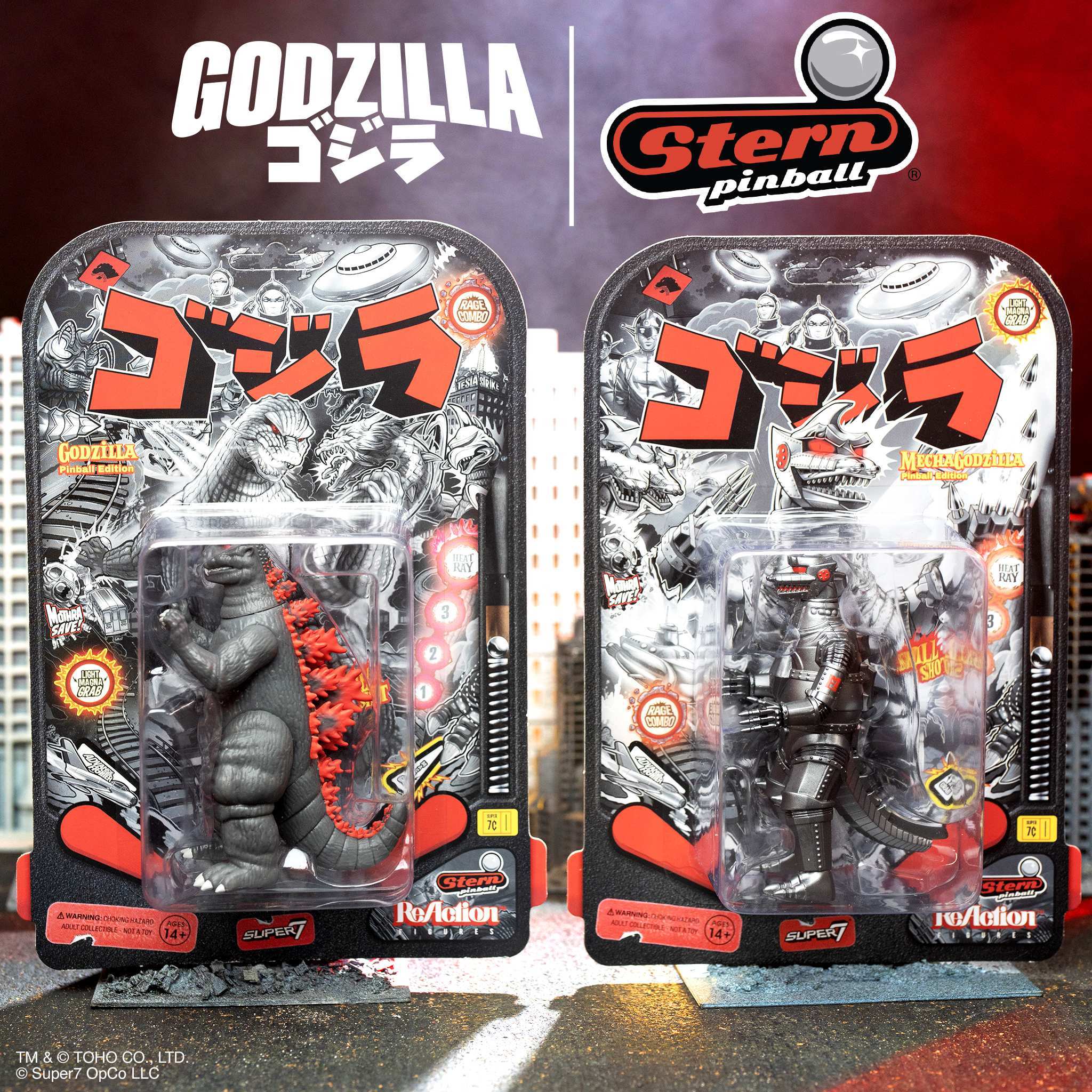 Toho ReAction Figures - Godzilla '84 & Mechagodzilla '74 (70th Stern Pinball)
