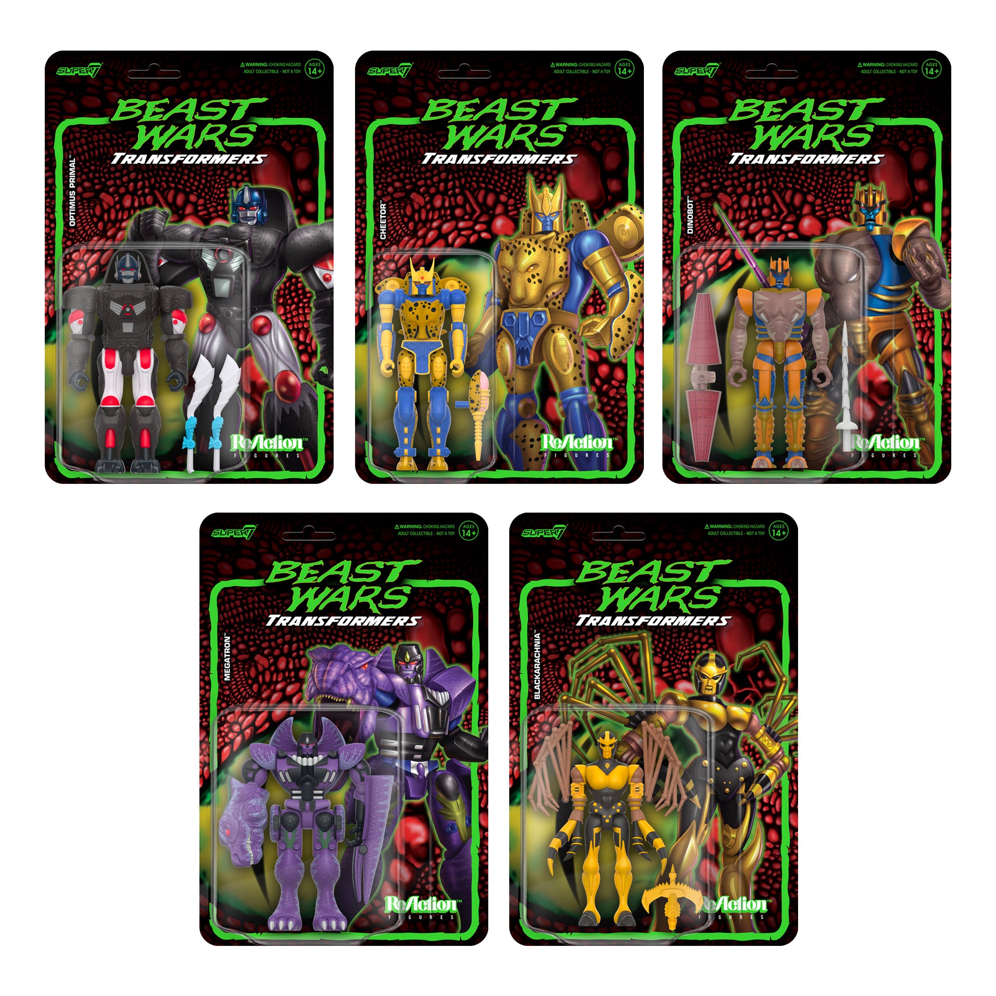 Transformers ReAction Figures Wave 7 Beast Wars - Set of 5