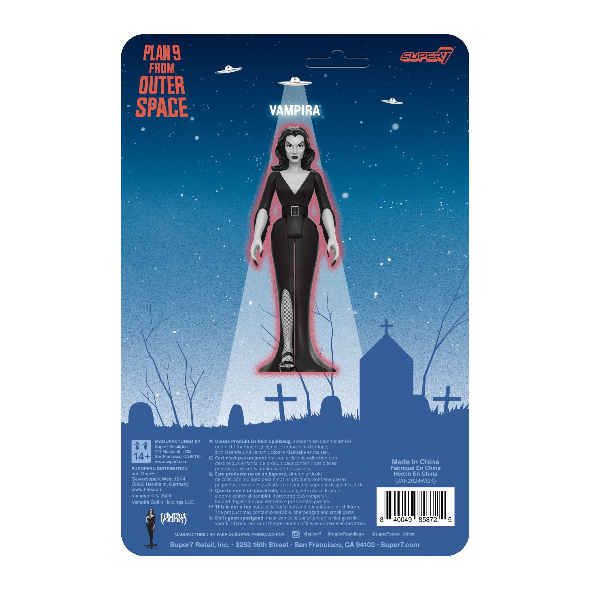 Vampira ReAction Figures Wave 01 - Vampira Plan 9 Grayscale