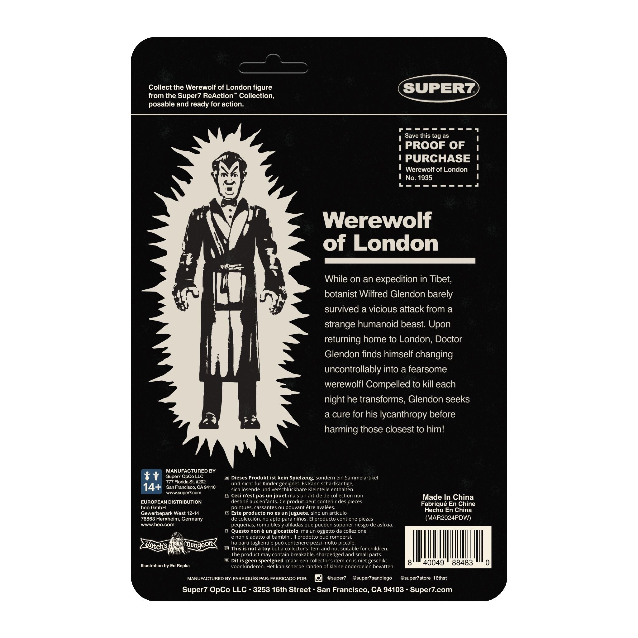 Werewolf Of London ReAction Figures Wave 02 - Werewolf of London (Monster Glow)