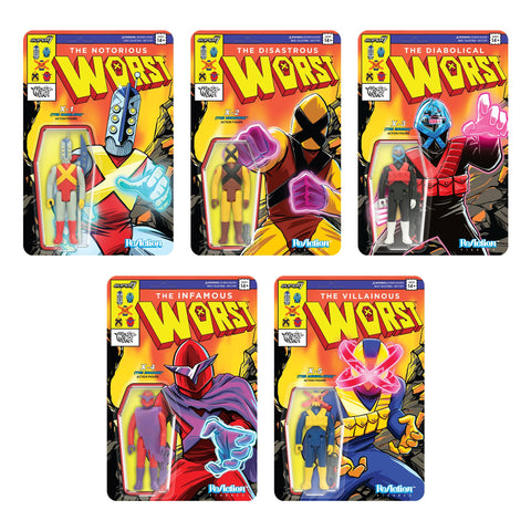 The Worst ReAction Figures Wave 05 (Mutant Team) - X1 (The Nameless), X2 (The Unknown), X3 (The Enigma), X4 (The Shadow), X5 (The Annihilator)