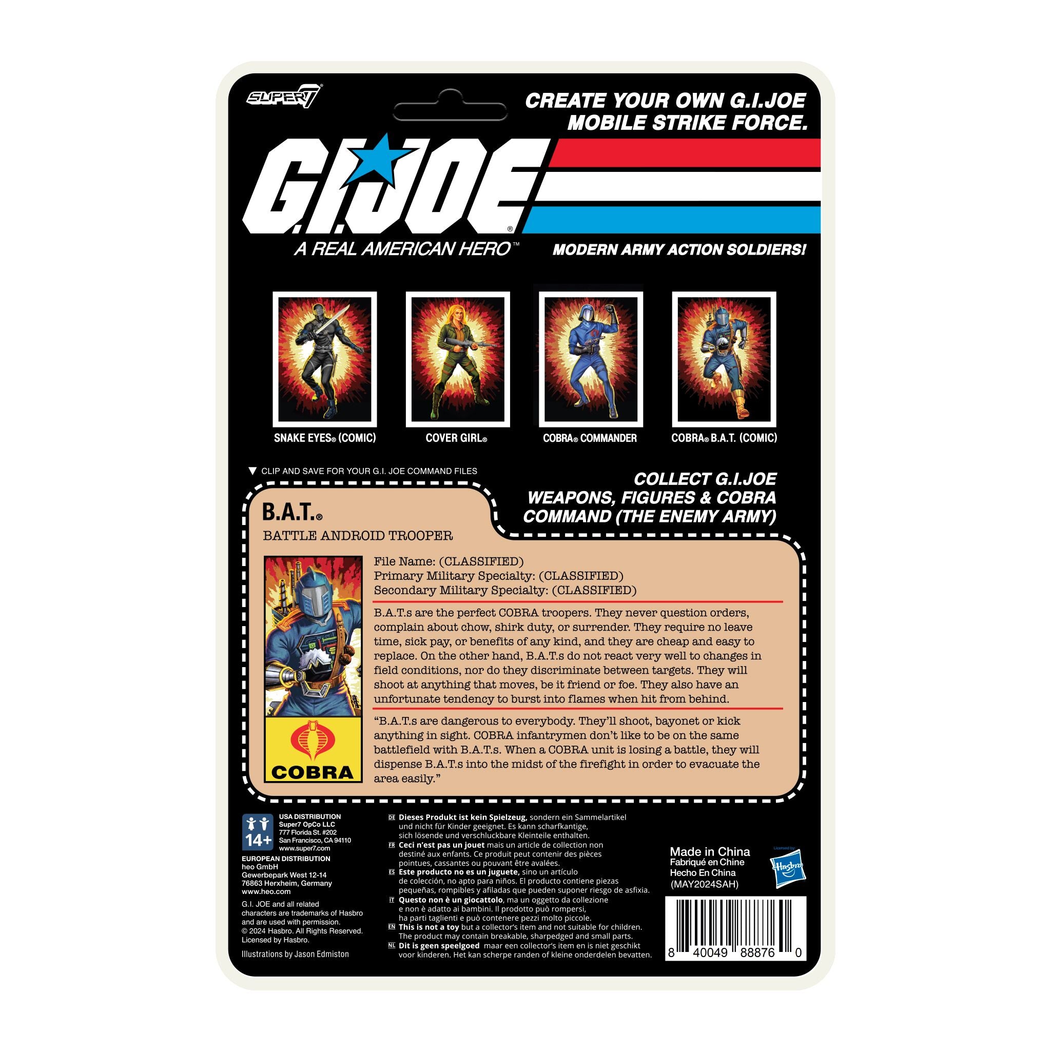 G.I. Joe ReAction+ Wave 01 - Cobra B.A.T. (Comic Blue)