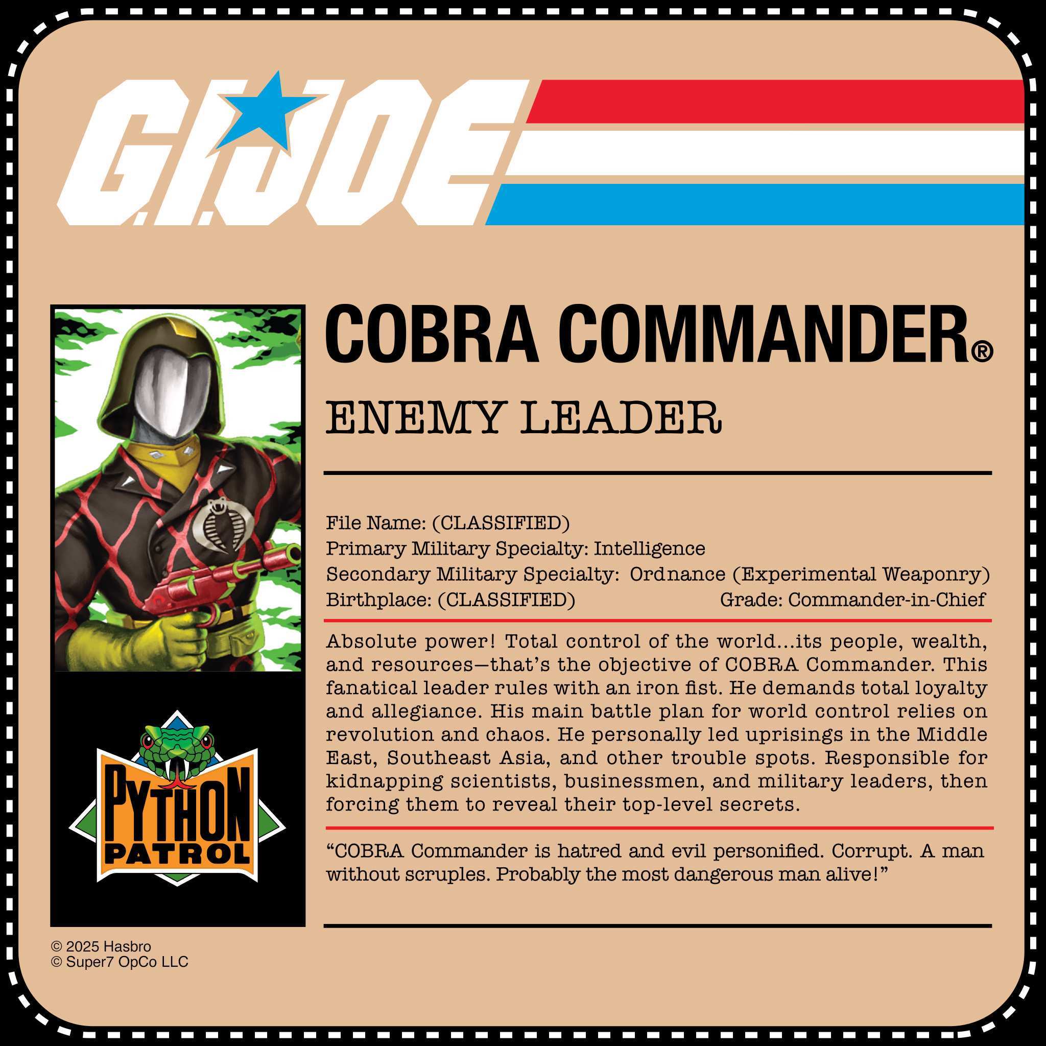 G.I. Joe ReAction+ Figures - Cobra Commander (Python Patrol)