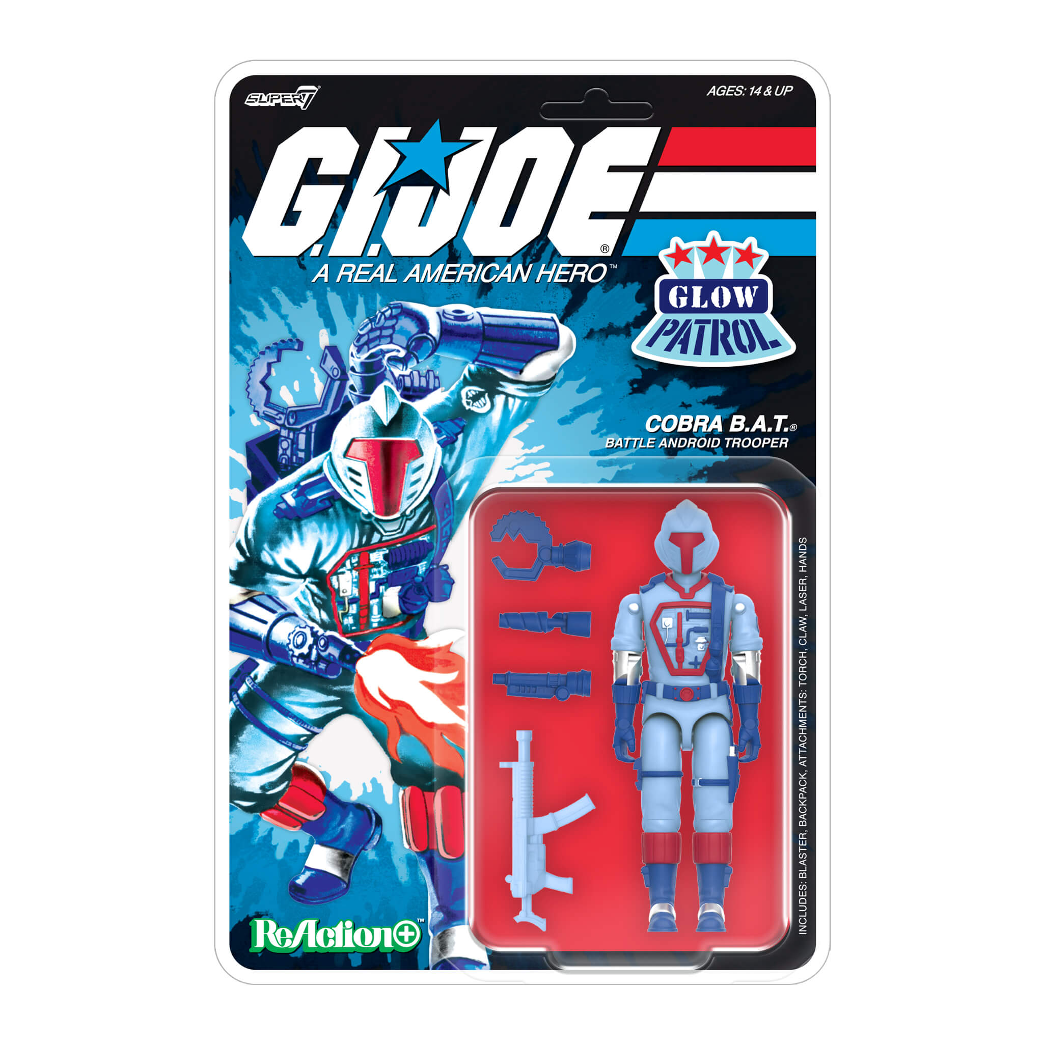 G.I. Joe ReAction+ Figures - 3 PK - Cobra (Glow Patrol - Blue)