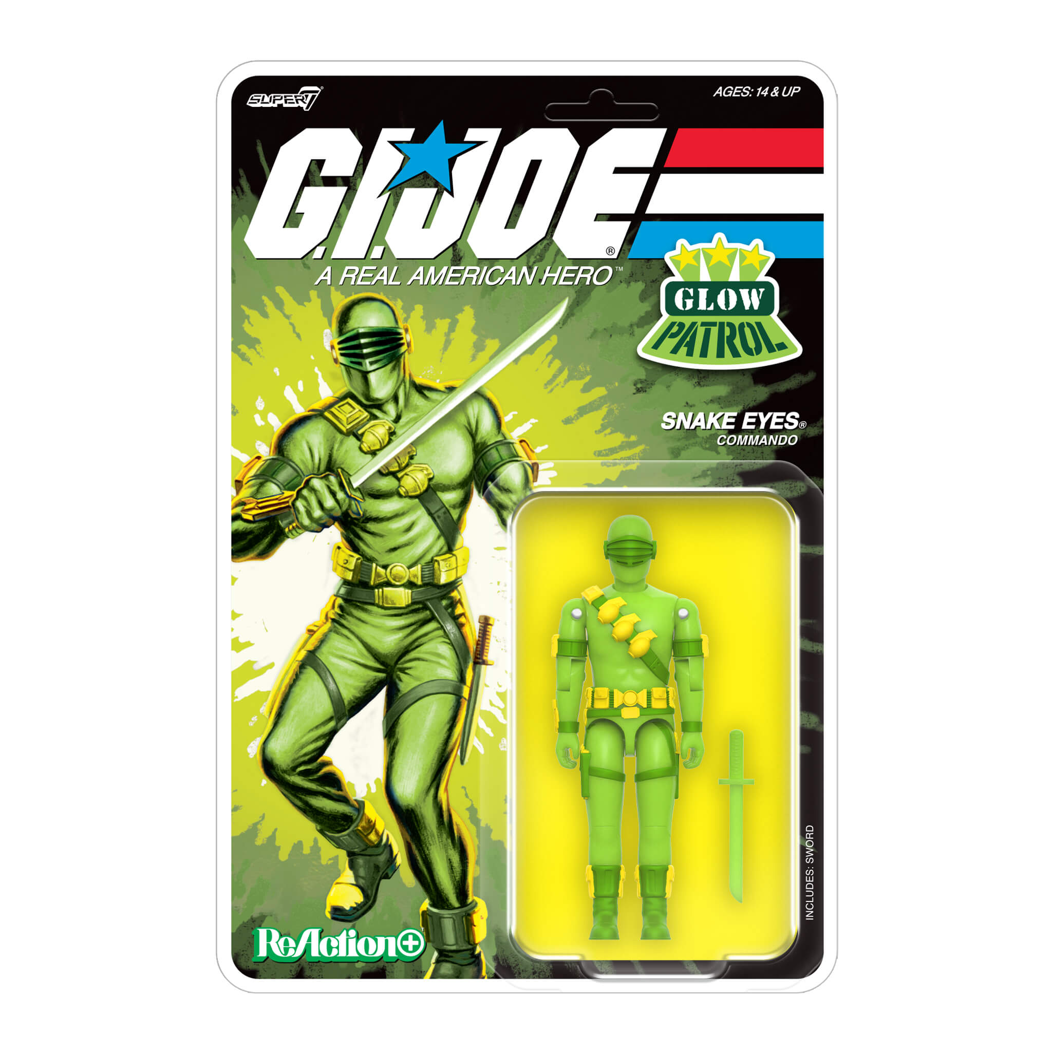 G.I. Joe ReAction+ Figures - 3 PK - Joe (Glow Patrol - Green)