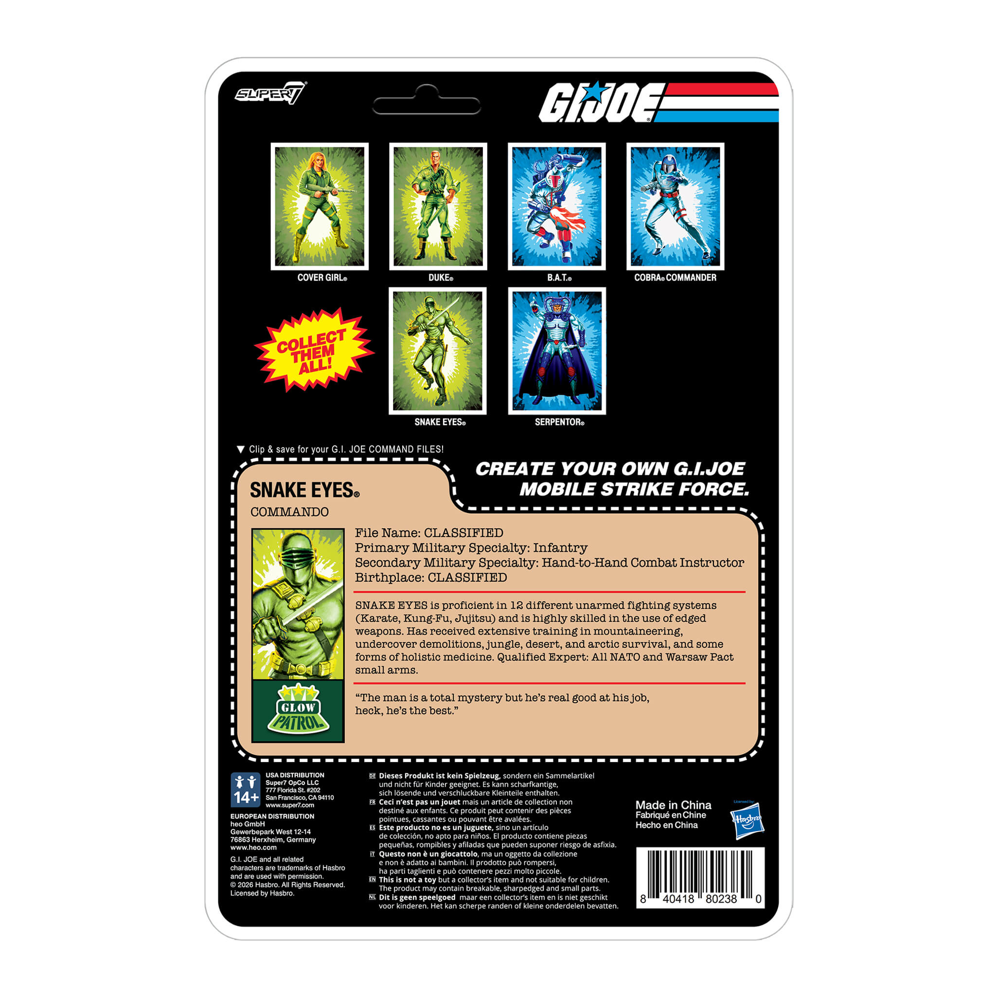 G.I. Joe ReAction+ Figures - 3 PK - Joe (Glow Patrol - Green)