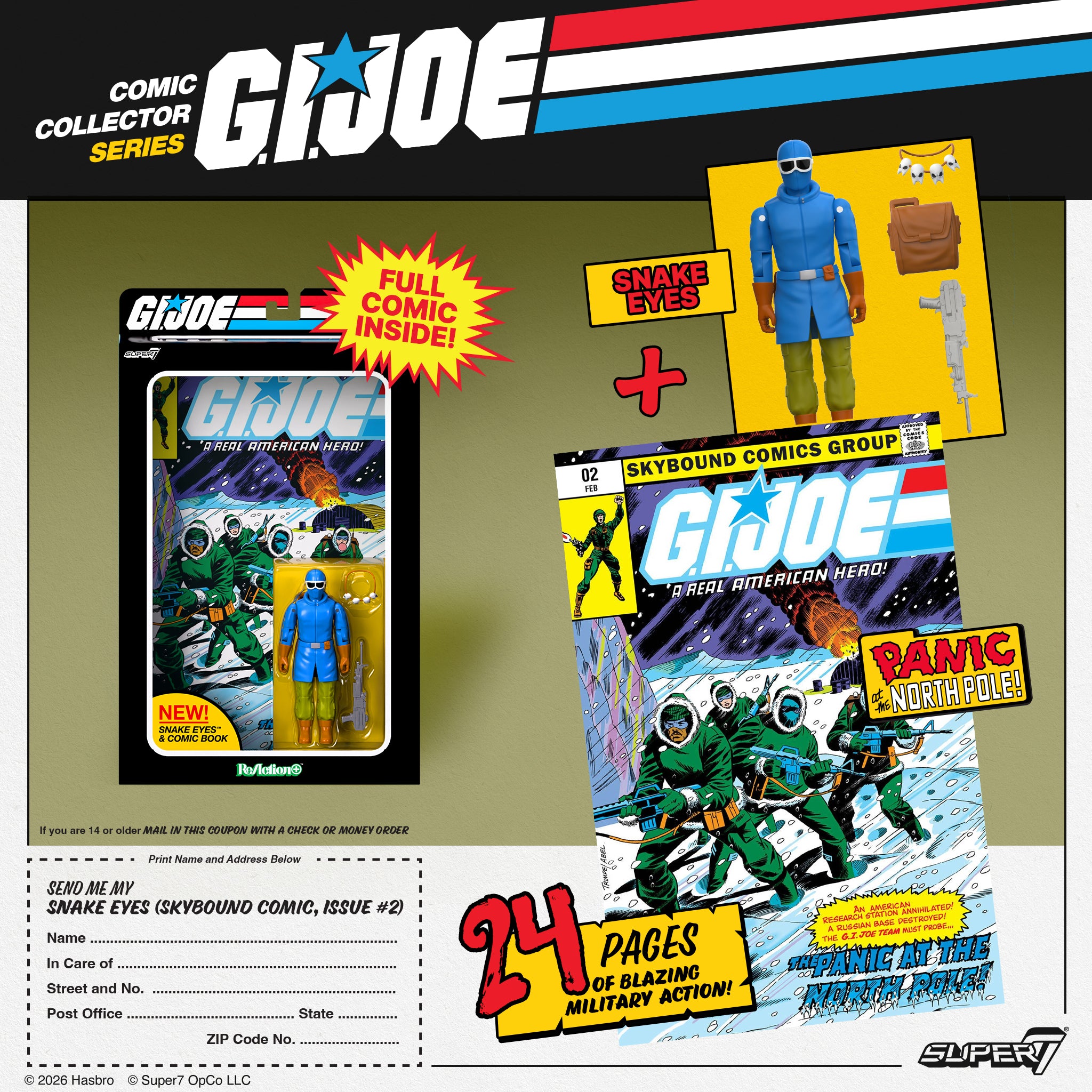 G.I. Joe ReAction+ Figures - Snake Eyes (Skybound Comic Box Series, Issue #2)