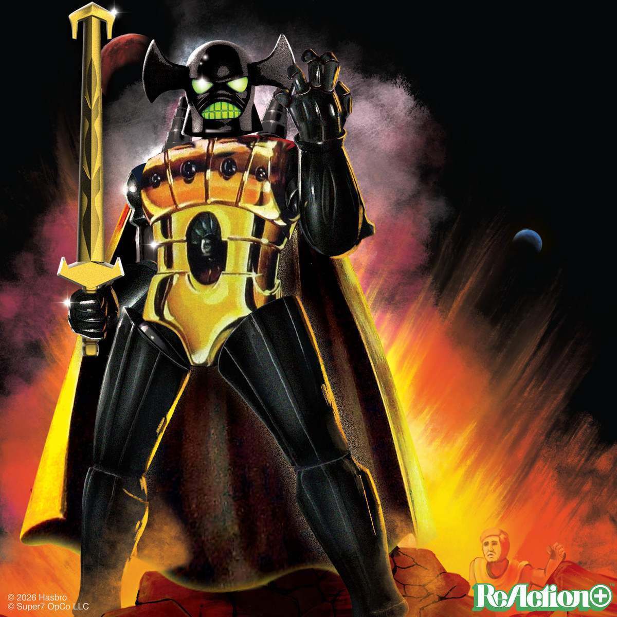 Baron Karza action figure with gold sword and cape