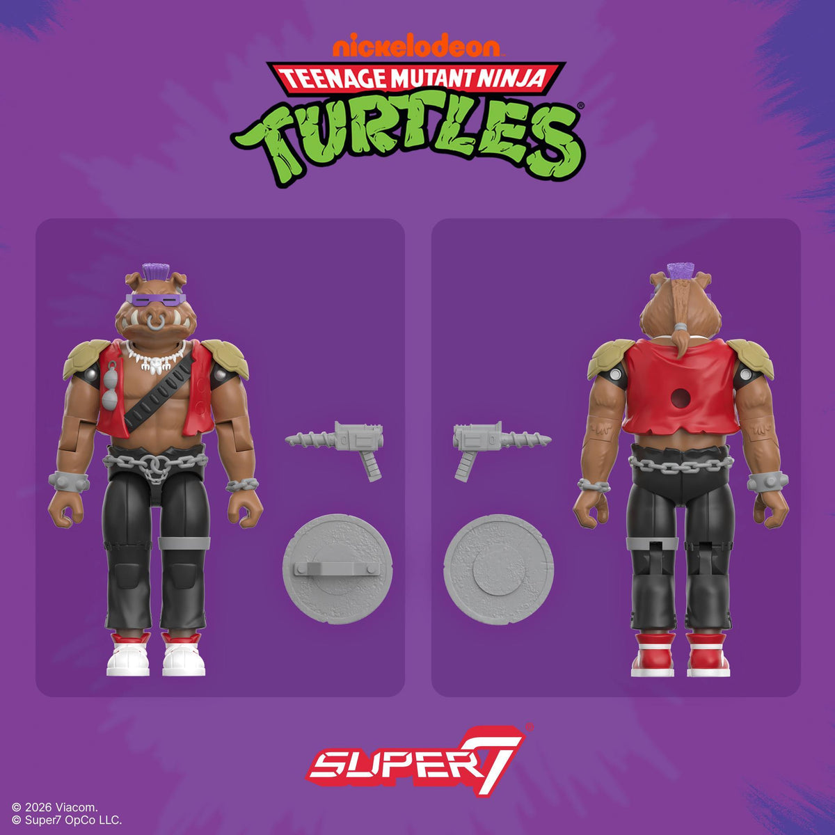 Teenage Mutant Ninja Turtles ReAction+ Wave 02 - Leonardo, Michelangelo, Bebop & Rocksteady