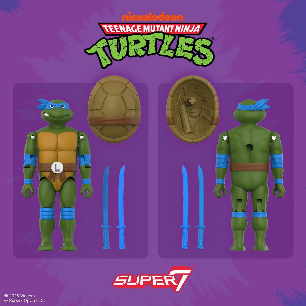 Teenage Mutant Ninja Turtles ReAction+ Wave 02 - Leonardo, Michelangelo, Bebop & Rocksteady