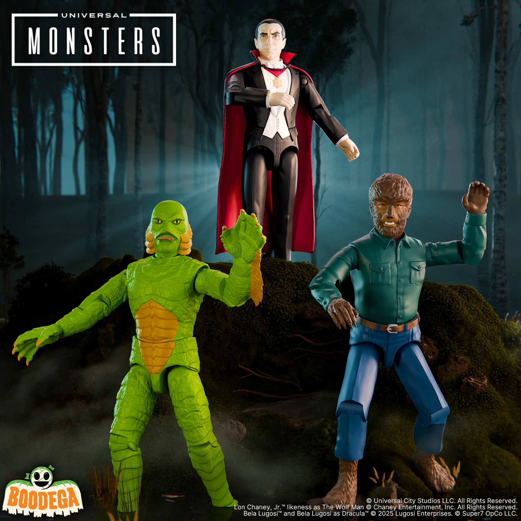 Universal Monsters ReAction+ Wave 1 - Creature from the Black Lagoon, Dracula & The Wolf Man