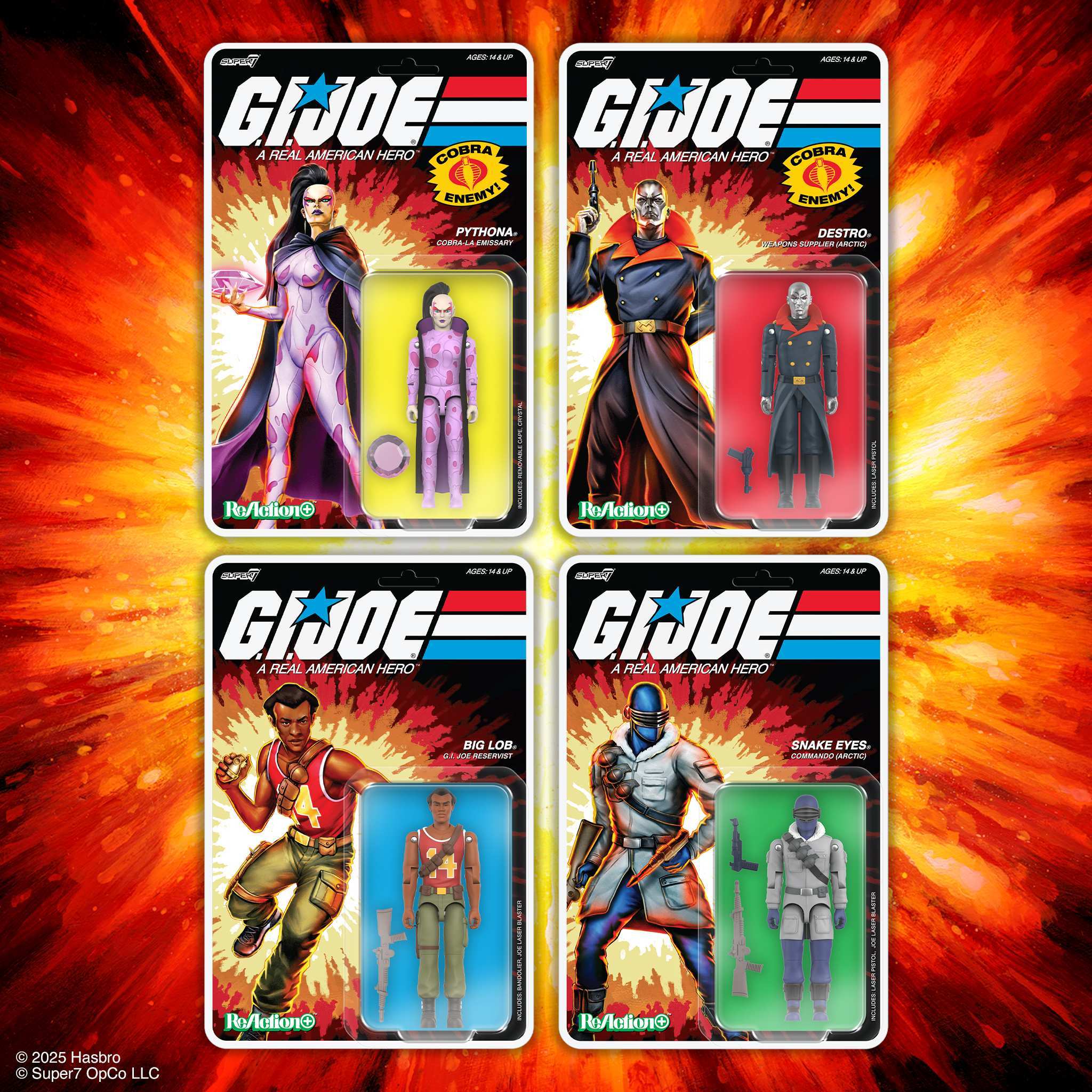G.I. Joe ReAction+ Wave 05 (Movie) - Arctic Destro, Artic Snake Eyes, Big Lob & Pythona