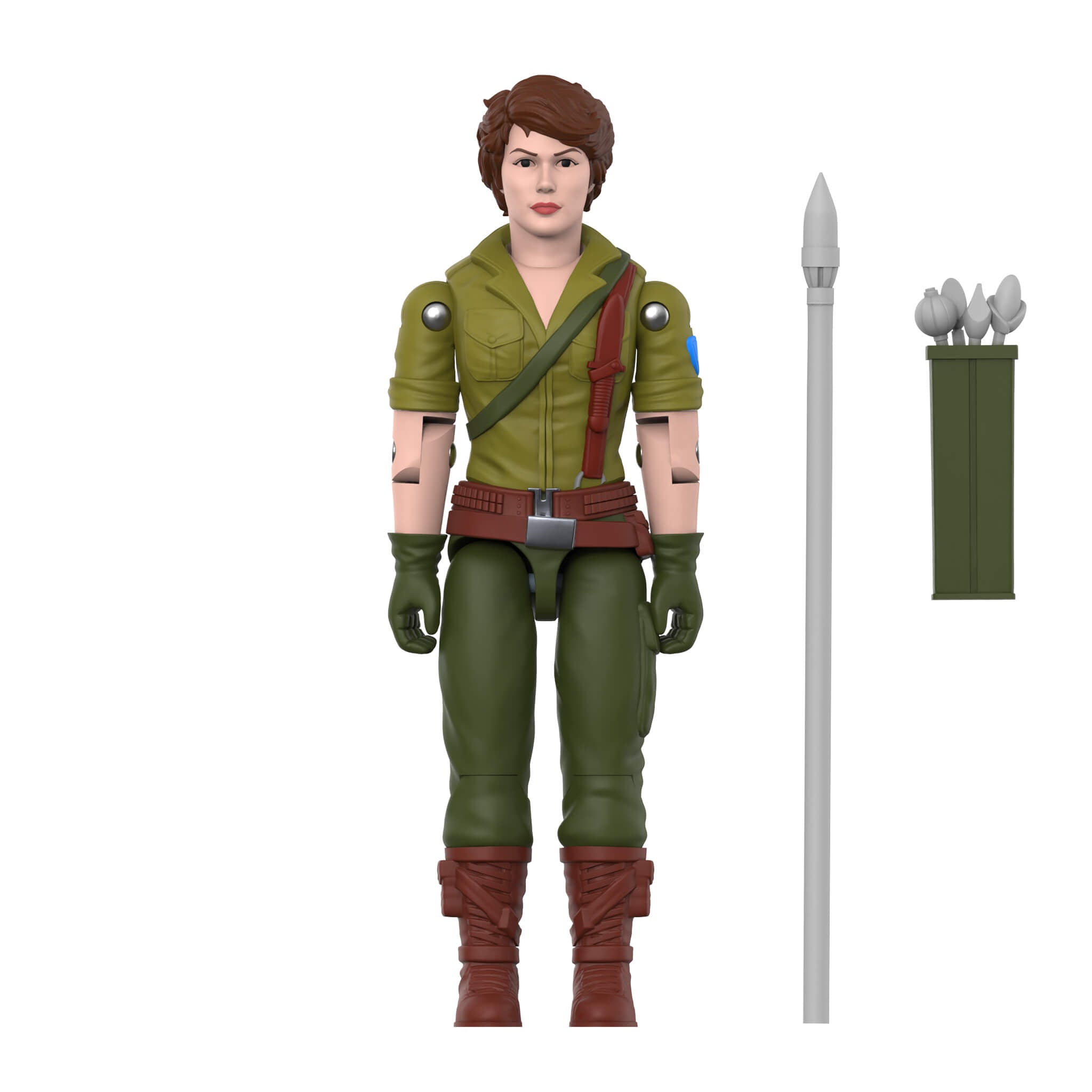 Lady Jaye ReAction figure from G.I. Joe Wave 9, with spear and quiver