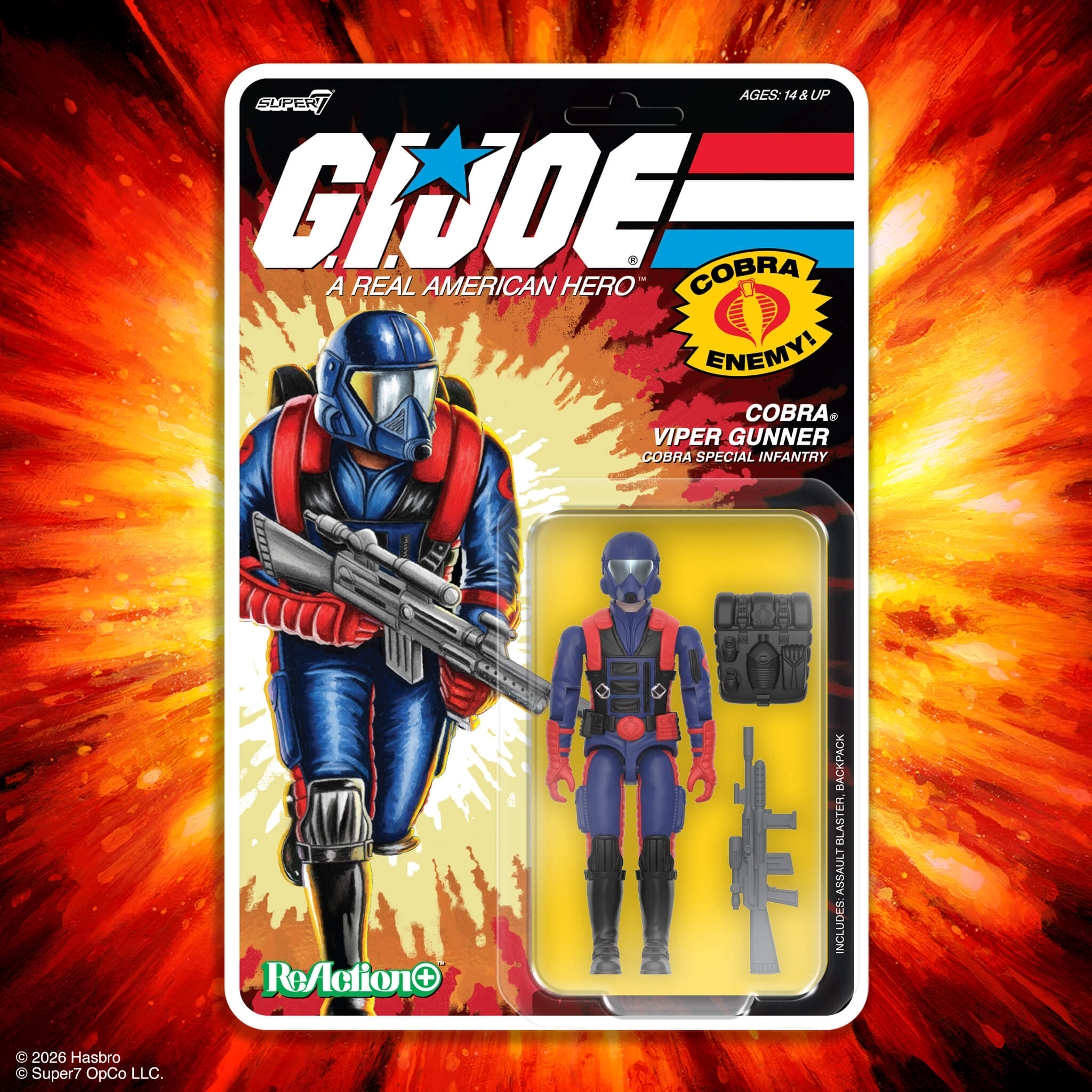 G.I. Joe ReAction Wave 9 Cobra Viper Gunner action figure in packaging