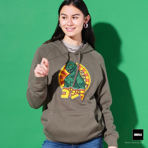 Toho Godzilla Retro Army Green pullover Hoodie