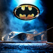 Batman Super Cyborg Batmobile 1989 with a large Batman logo above it