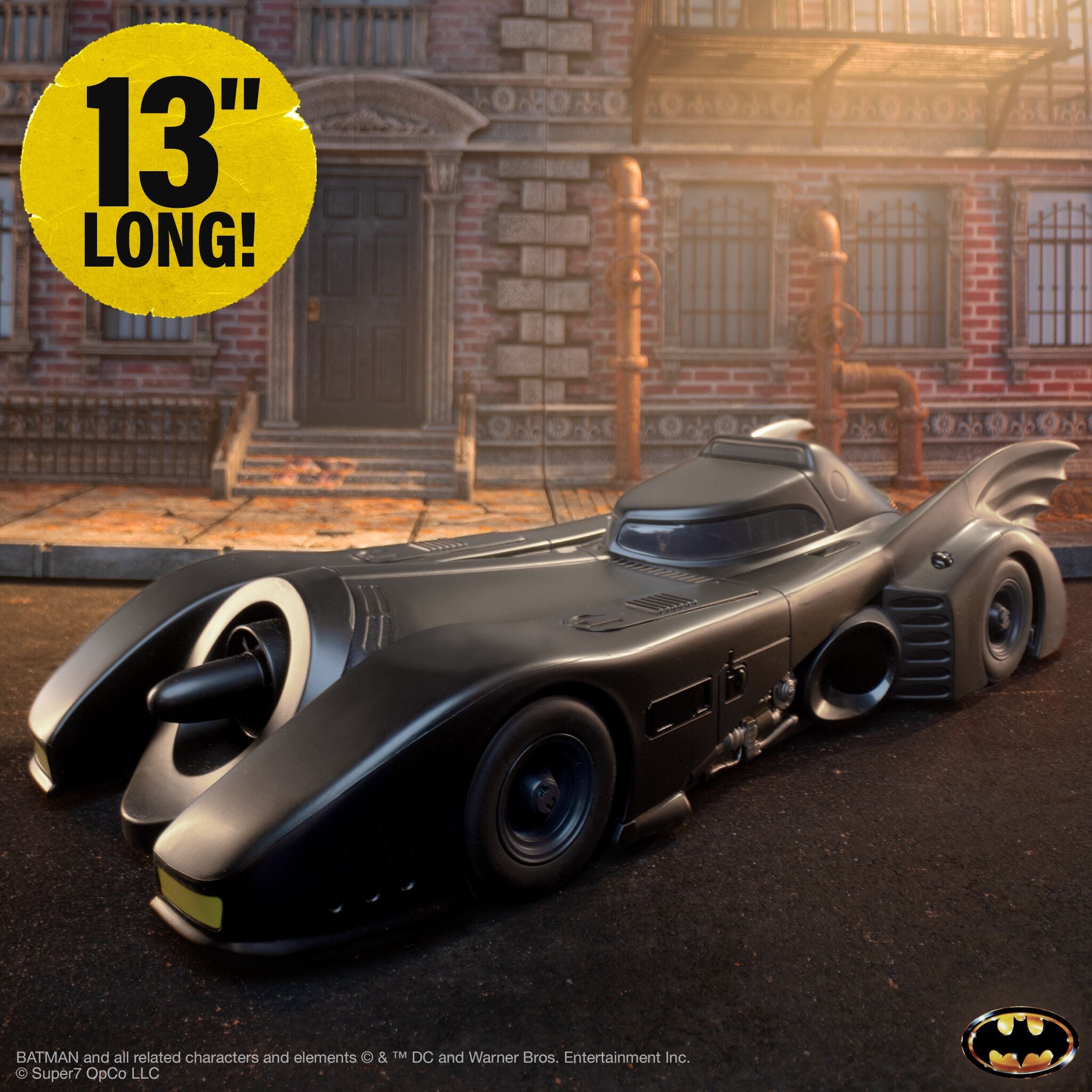 Batmobile 1989 from Batman Super Cyborg release, 13 inches long, full color