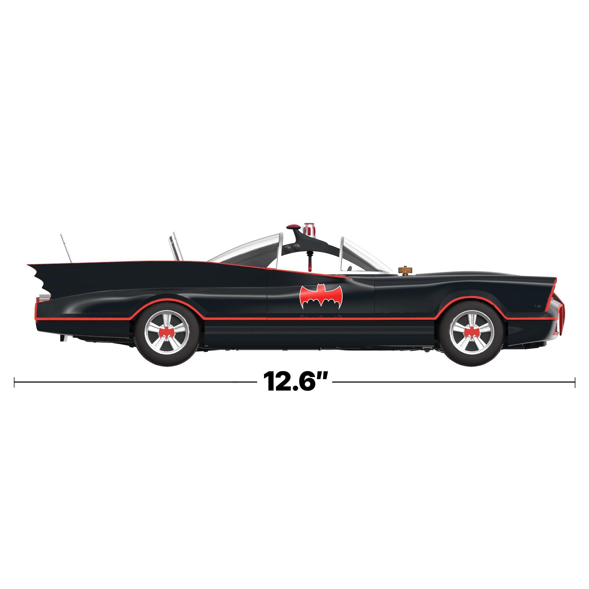 Batman Classic TV Series Batmobile in black with red trim and Batman emblem