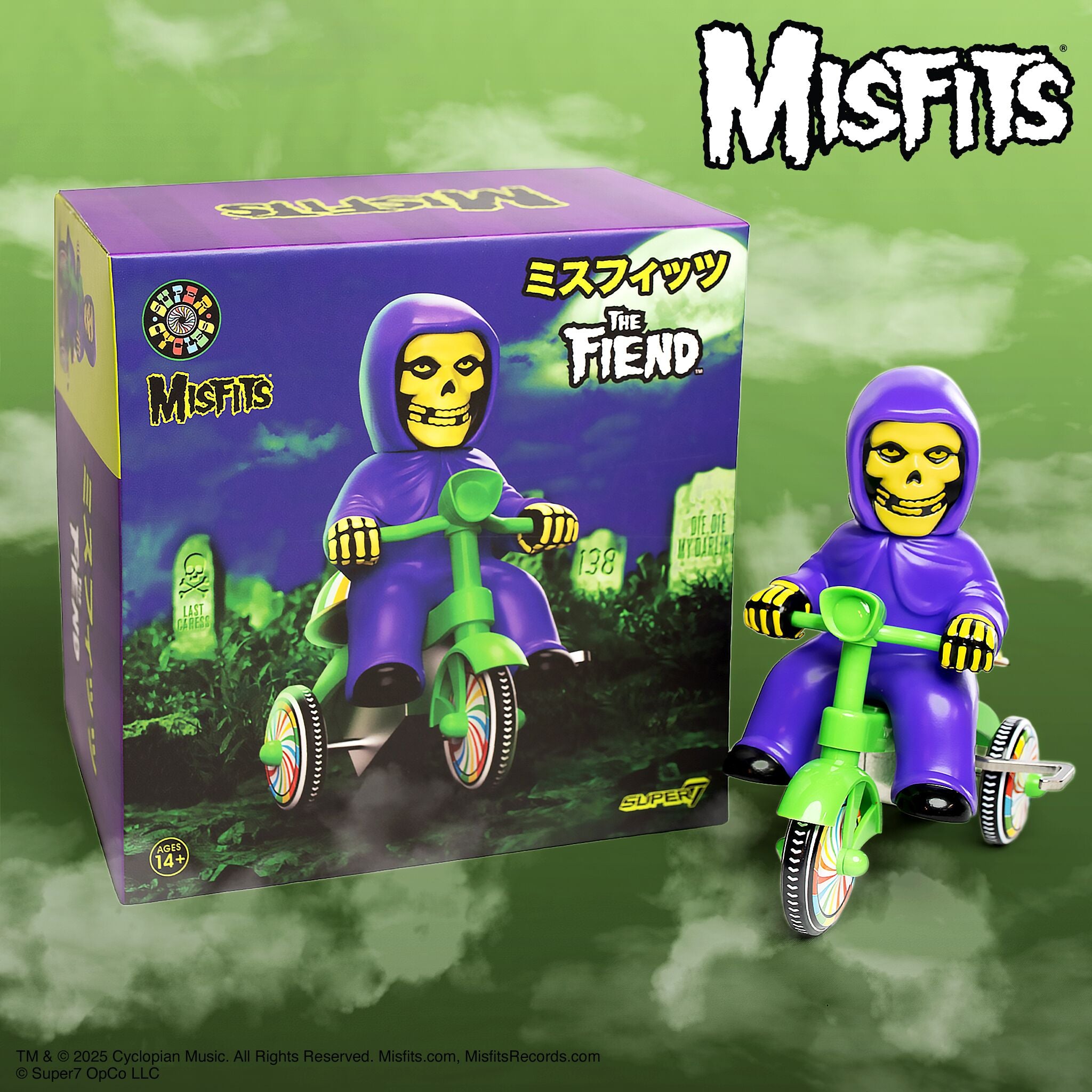Misfits Super Cycles - Fiend (Purple w/ Green Trike)