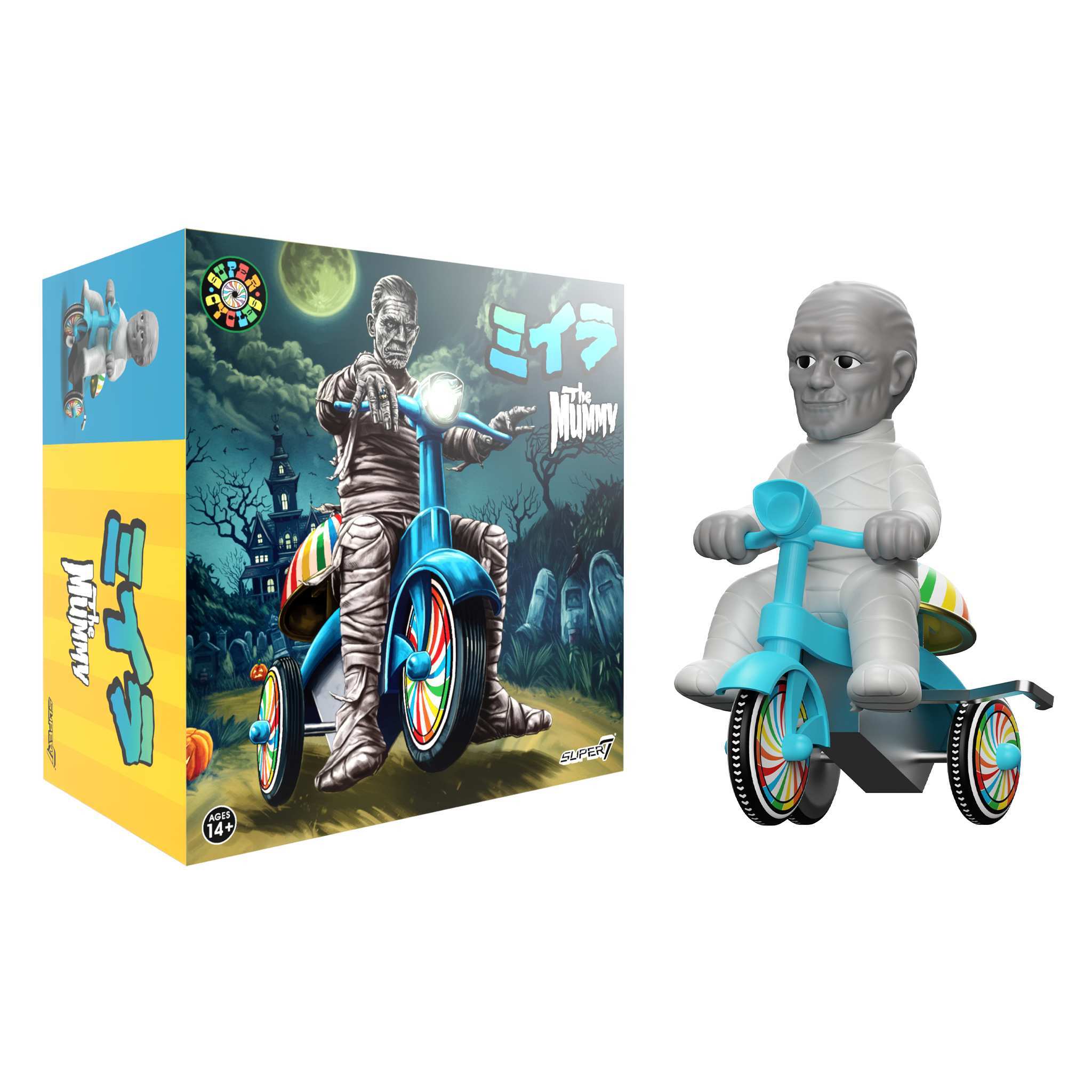 Universal Monsters Super Cycles - The Mummy (Light Grey w/ Blue Trike)