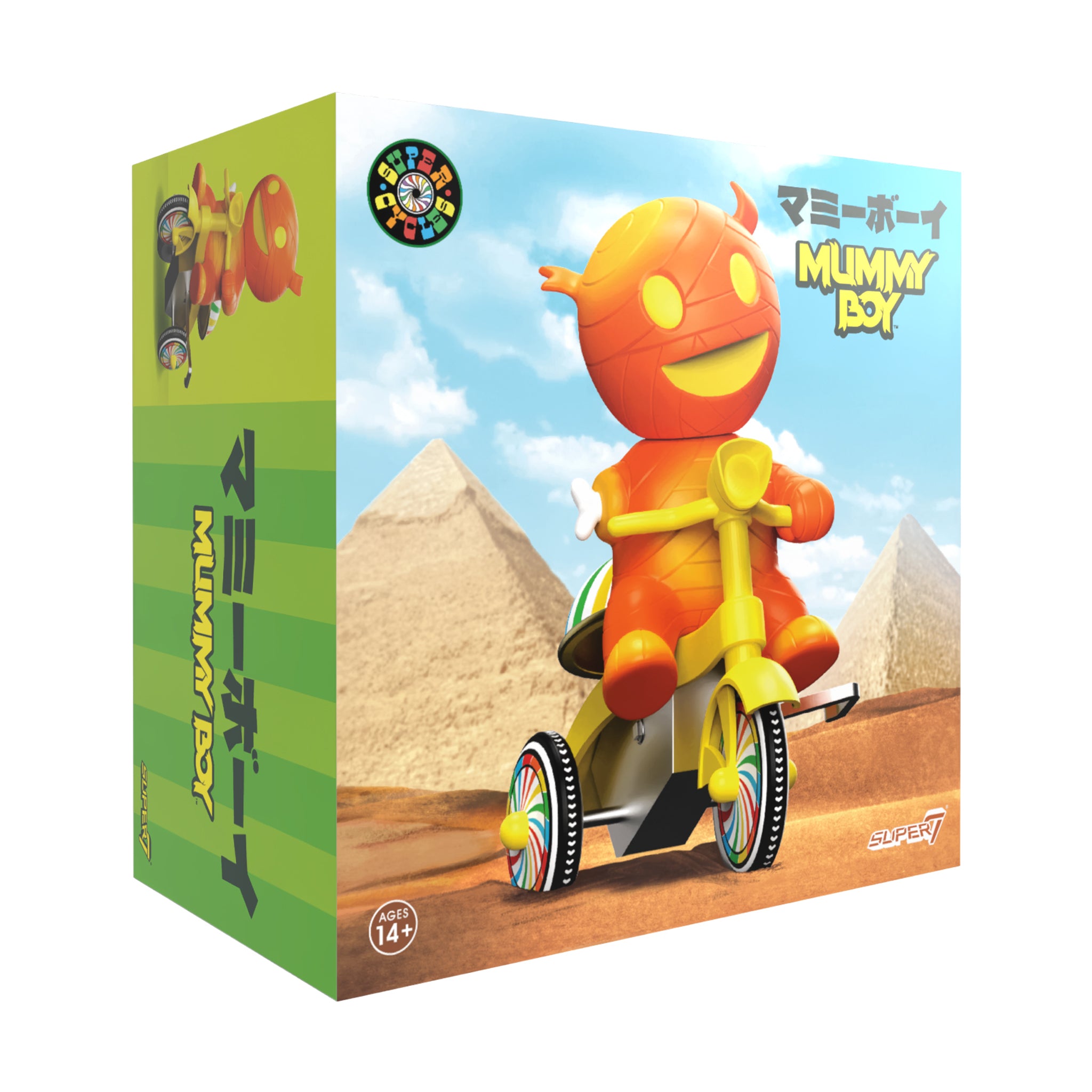 Super7 Super Cycles - Mummy Boy (Orange w/ Yellow Trike)