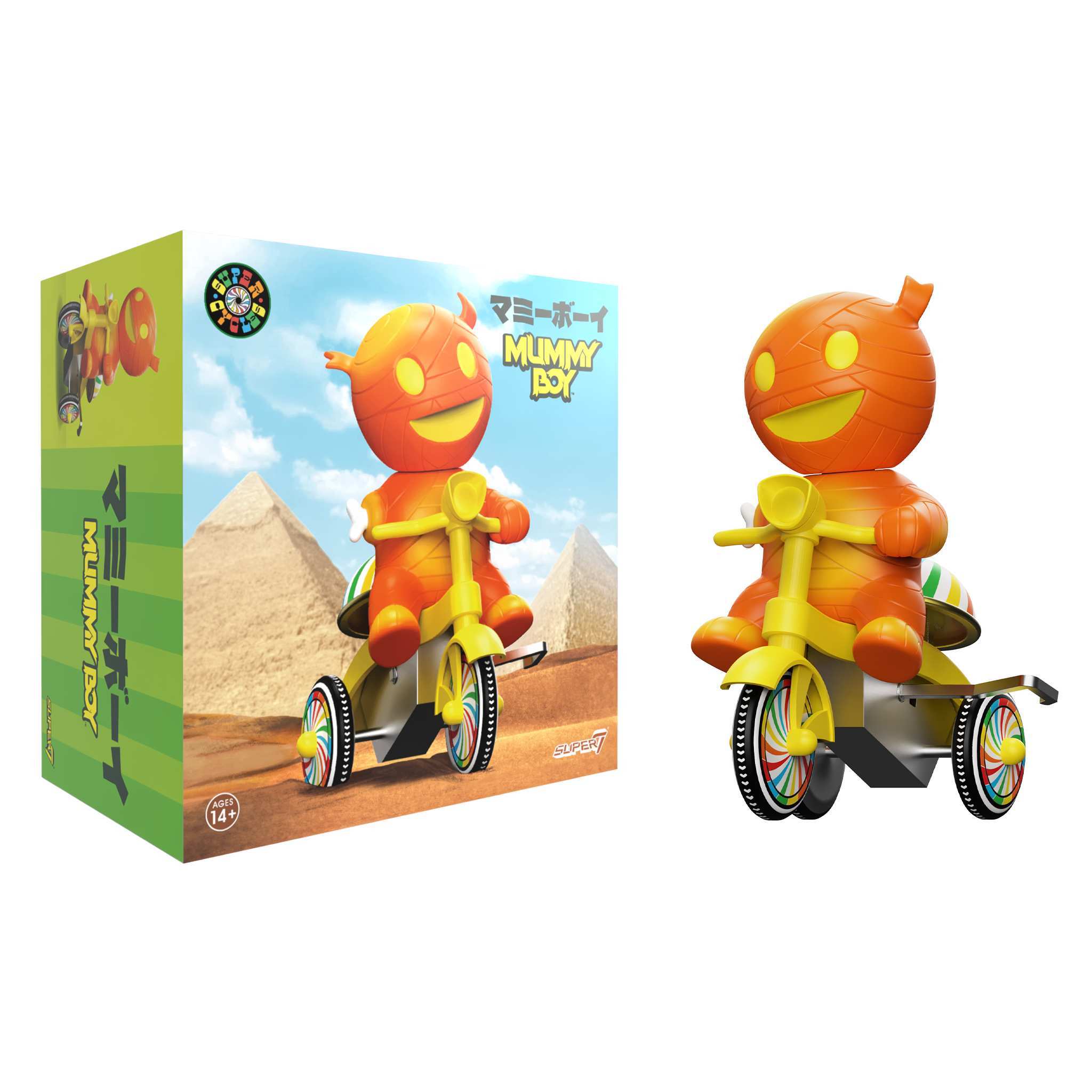 Super7 Super Cycles - Mummy Boy (Orange w/ Yellow Trike)