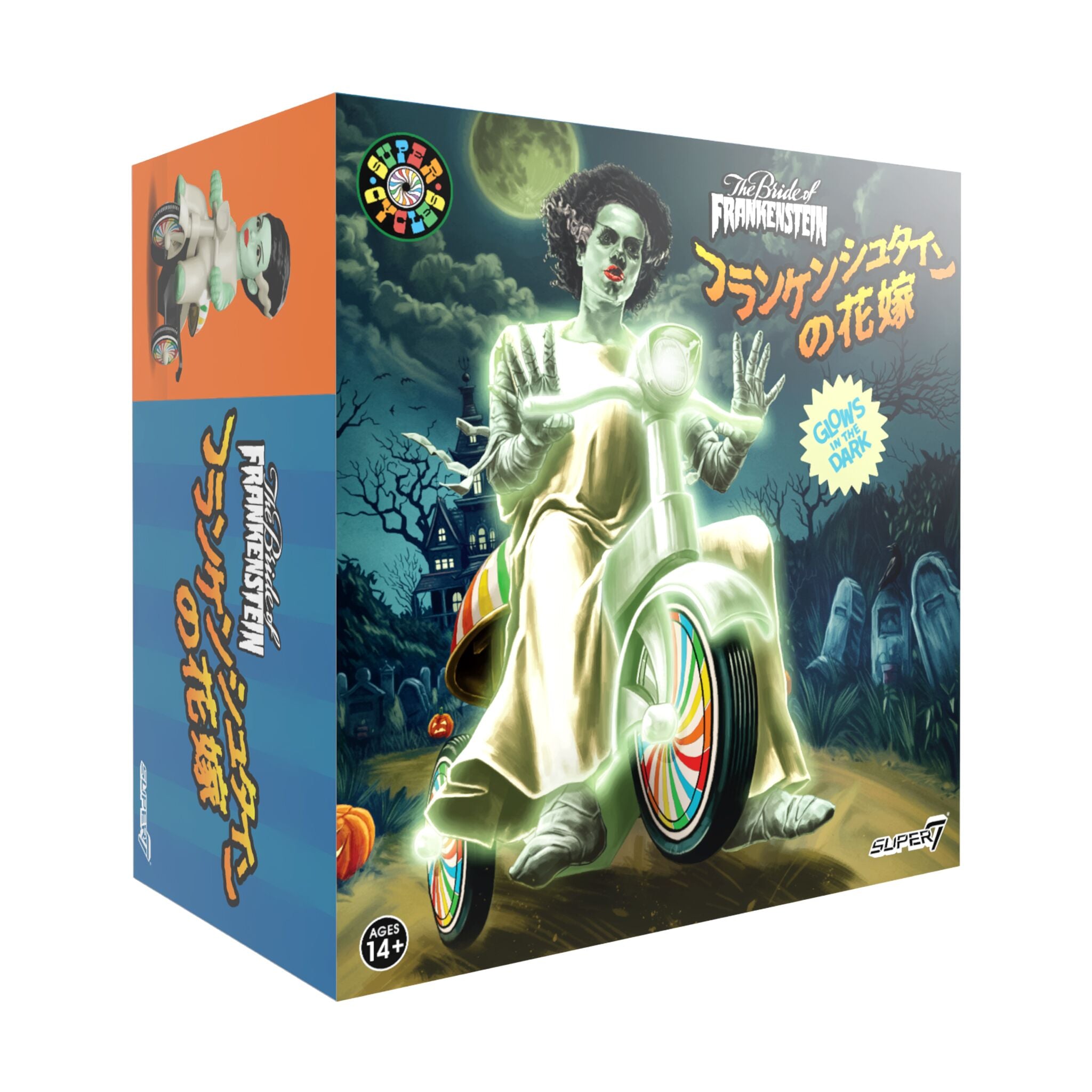 Universal Monsters Super Cycles - Bride of Frankenstein (Glow w/ Glow Trike)