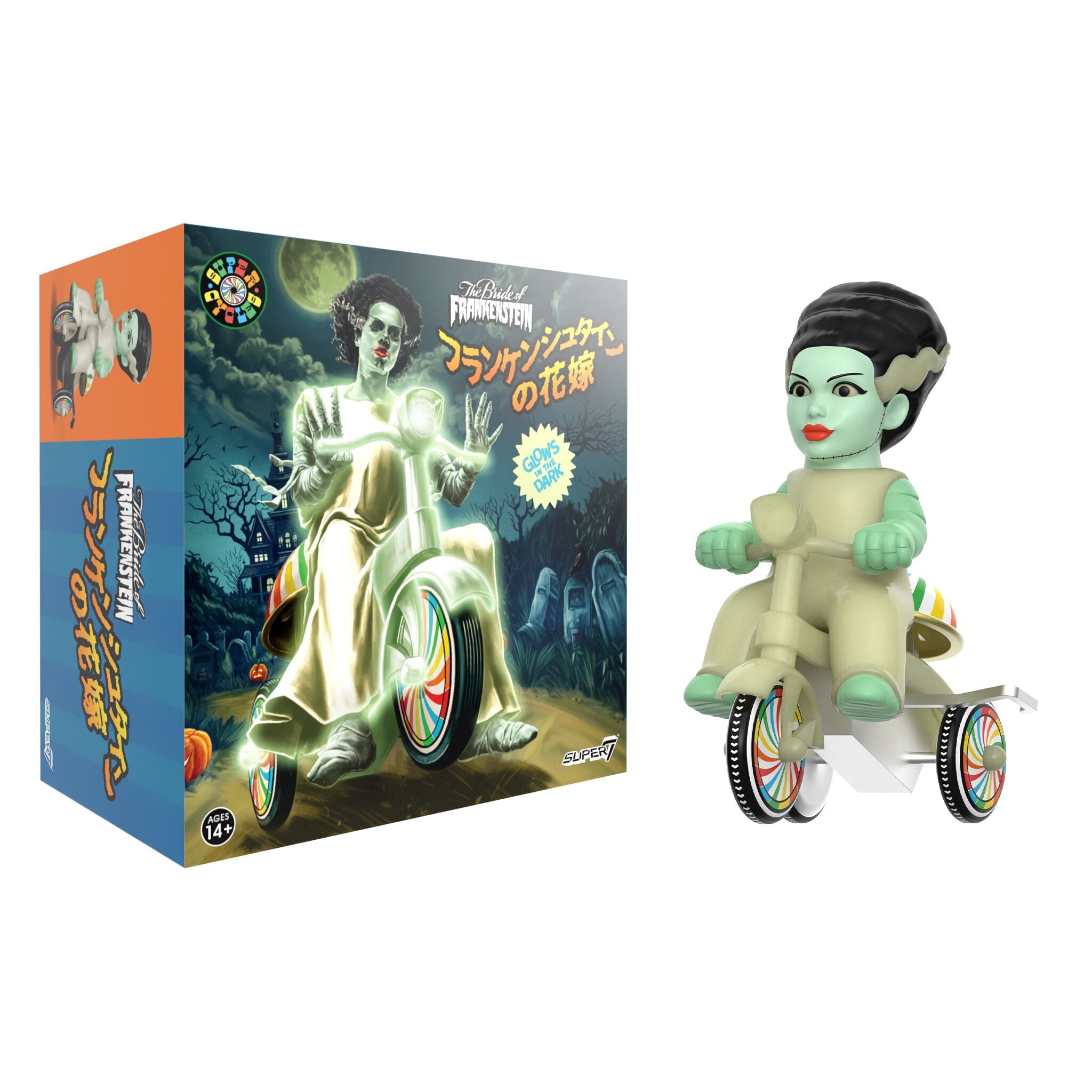 Universal Monsters Super Cycles - Bride of Frankenstein (Glow w/ Glow Trike)