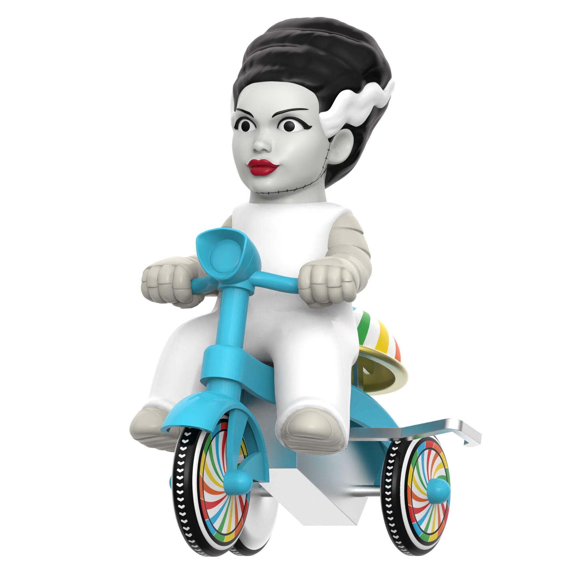 Universal Monsters Super Cycles - Bride of Frankenstein (White w/ Blue Trike)
