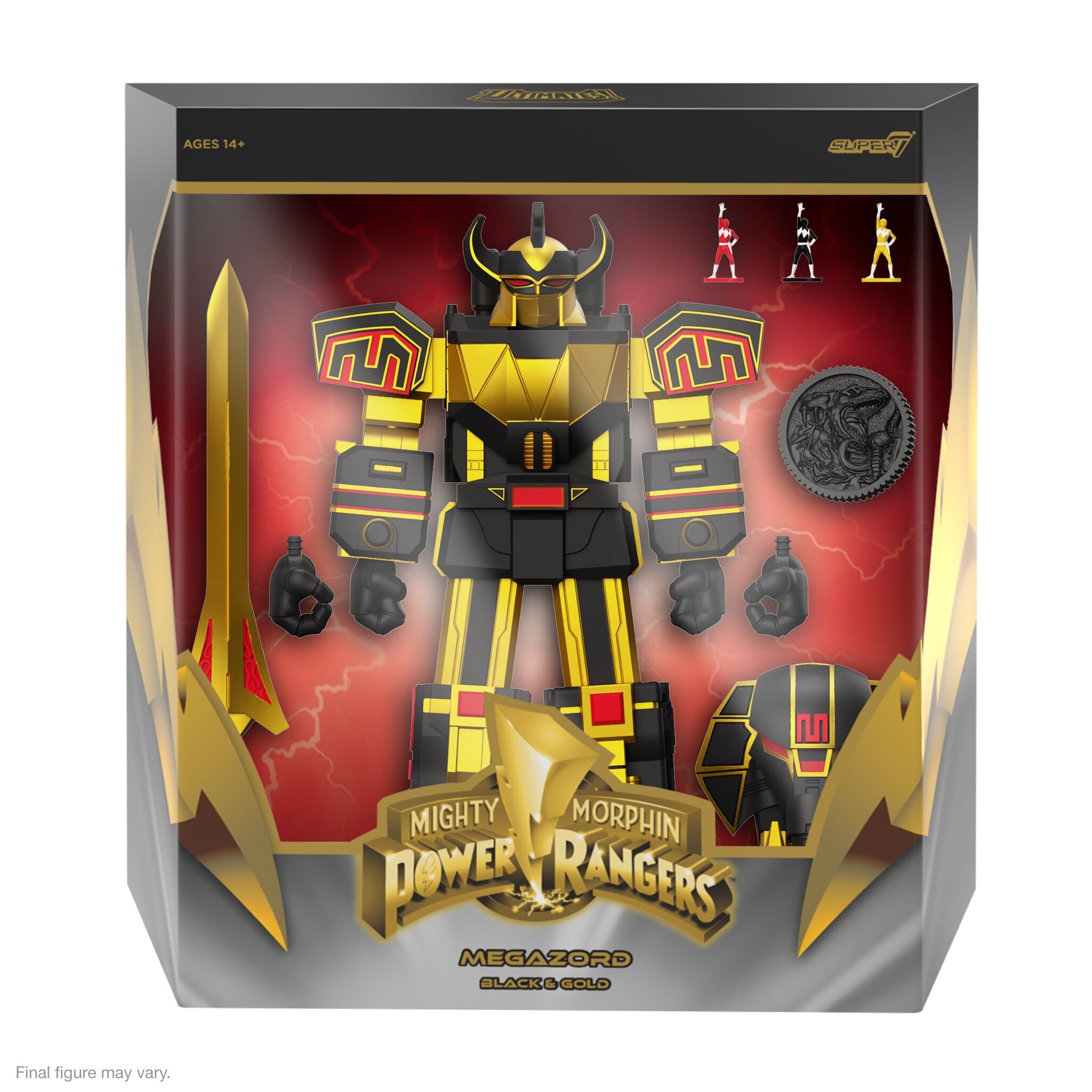 Mighty Morphin Power Rangers ULTIMATES! Wave 5 - Megazord (Black & Gold), Bulk, Skull & Green Ranger (Glow)