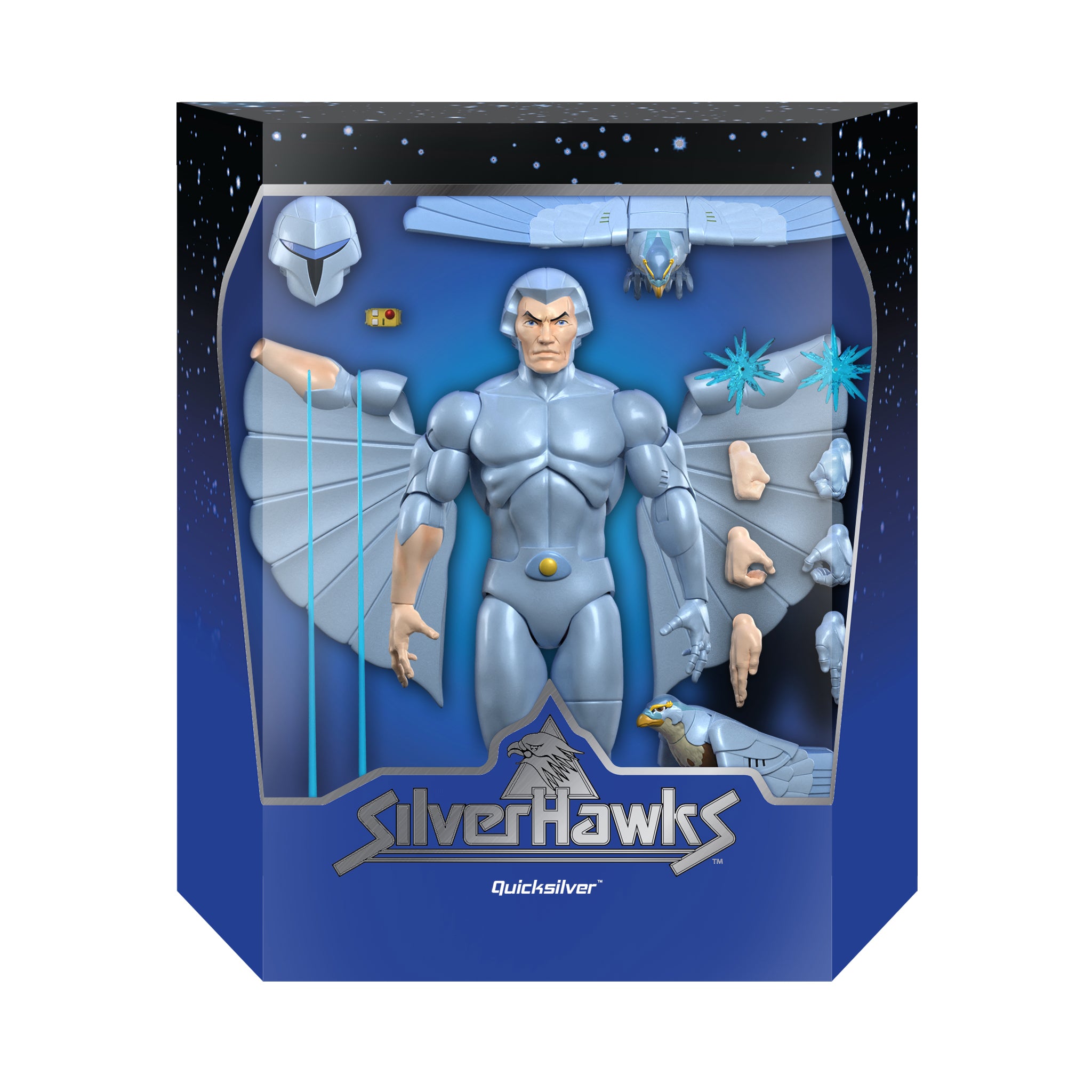 SilverHawks ULTIMATES! Wave 1 Quicksilver action figure in box with accessories