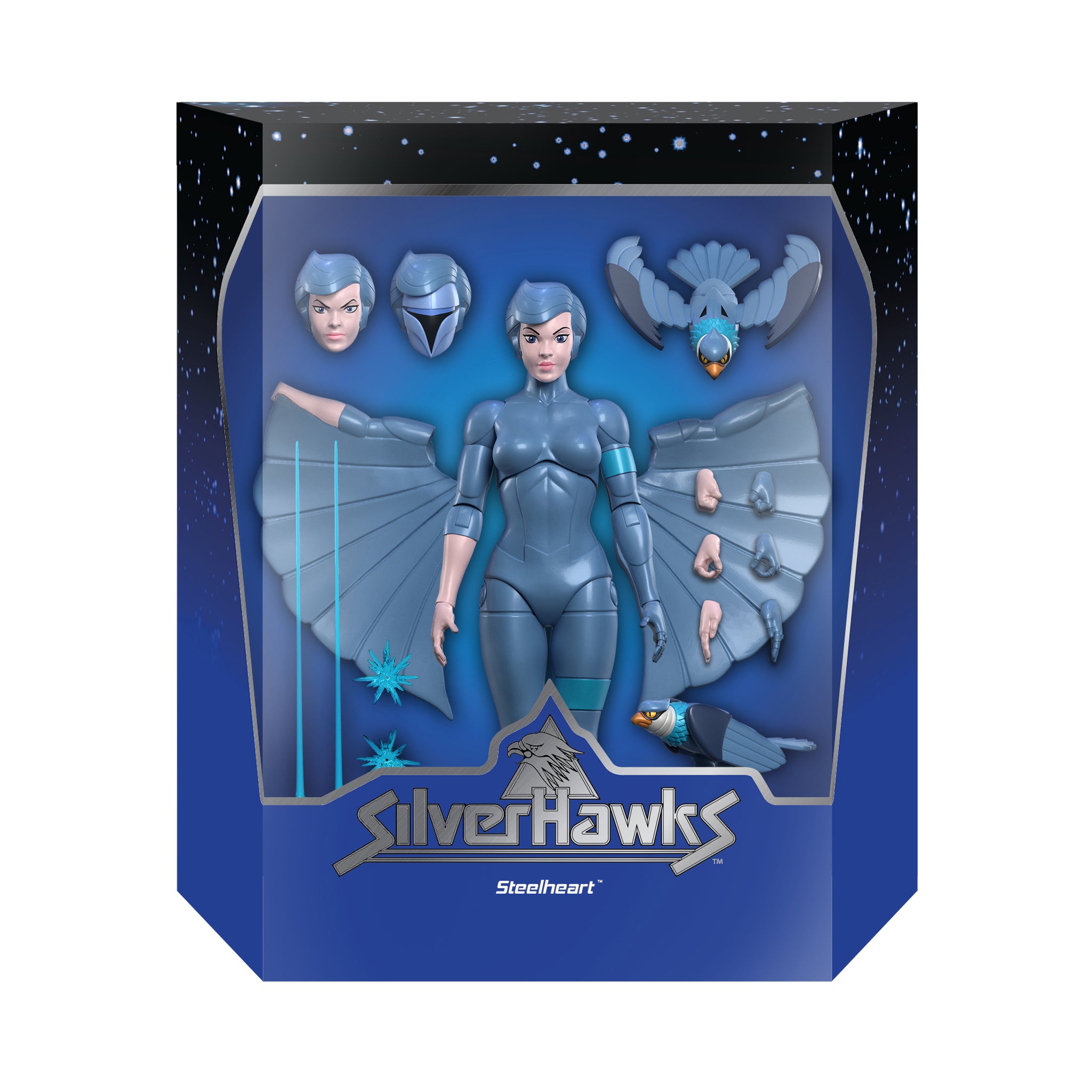SilverHawks ULTIMATES! Wave 1 Steelheart action figure in packaging with accessories