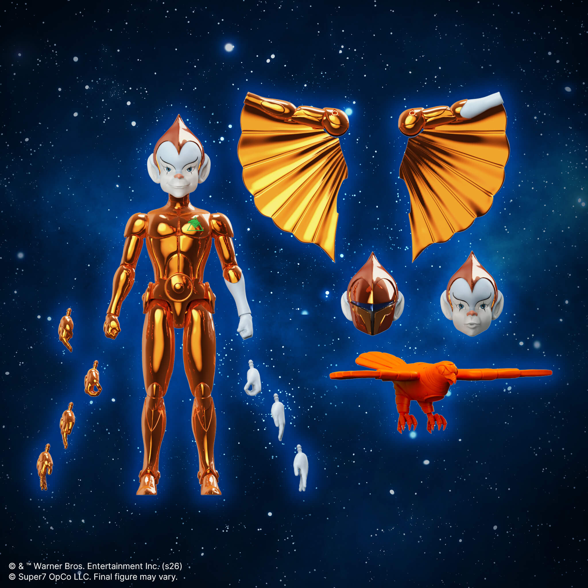 Copper Kidd Yes-Man and Poker-Face figures from SilverHawks ULTIMATES Wave 08 displayed with accessories against a starry space background