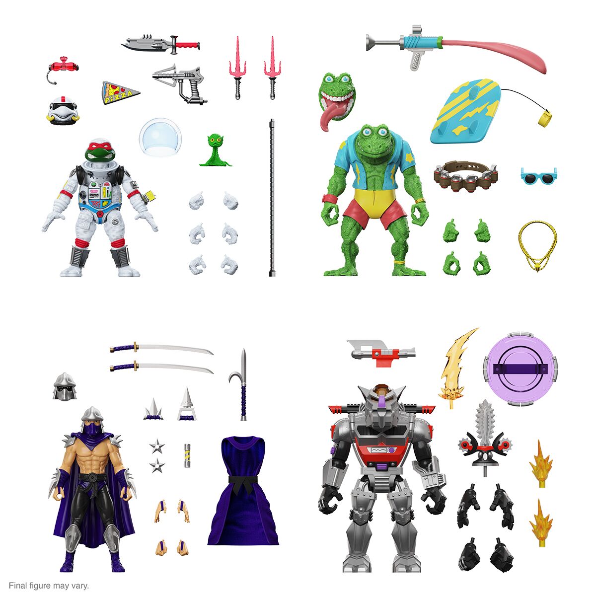 Teenage Mutant Ninja Turtles ULTIMATES! Wave 8 - Space Cadet Raphael, Shredder (Silver Armor), Robot Rocksteady, & Genghis Frog