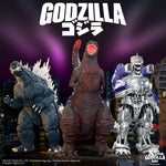Toho ULTIMATES! Wave 06 figures: Kiryu Mechagodzilla, Godzilla Millennium, and Godzilla (Shin)