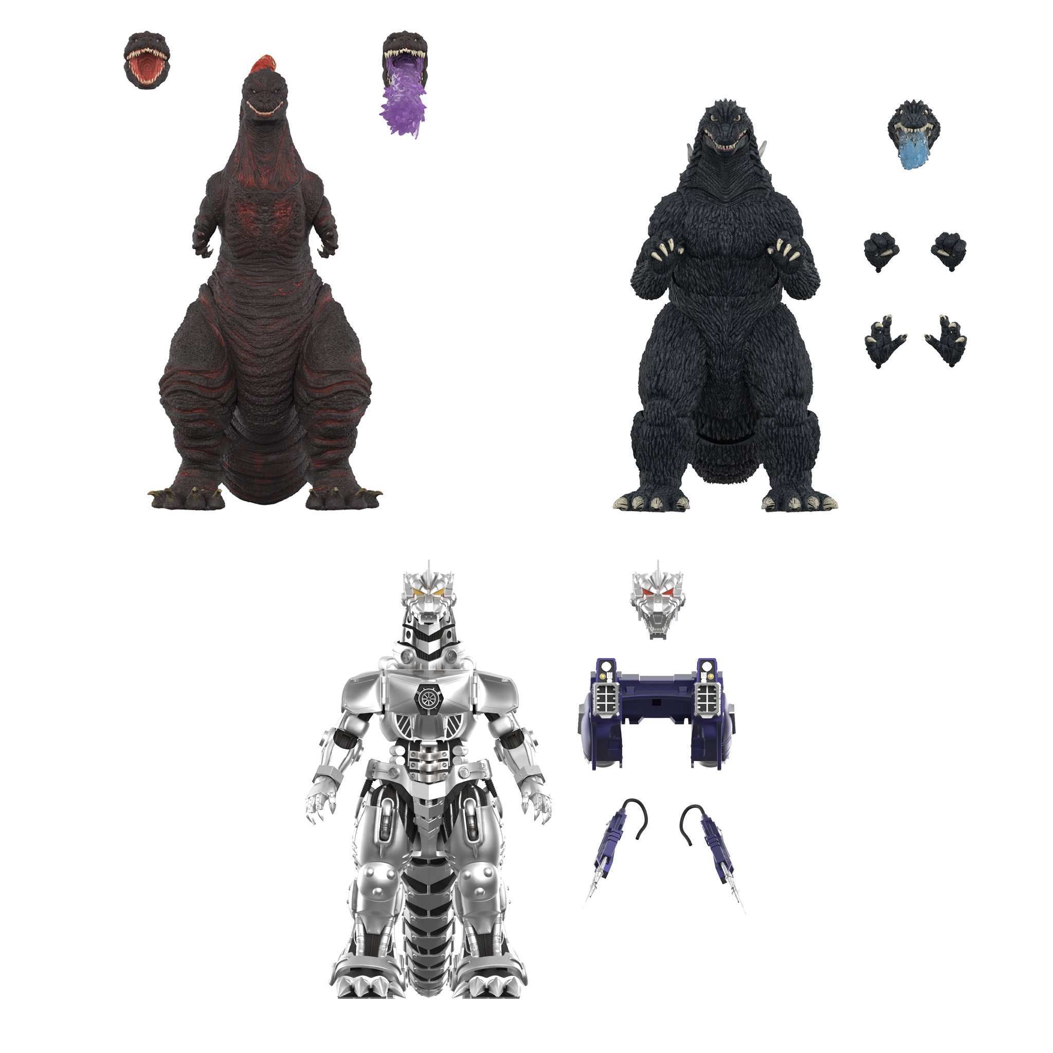 Toho ULTIMATES! Wave 6 - Godzilla (Shin), Godzilla Millennium & Kiryu Mechagodzilla
