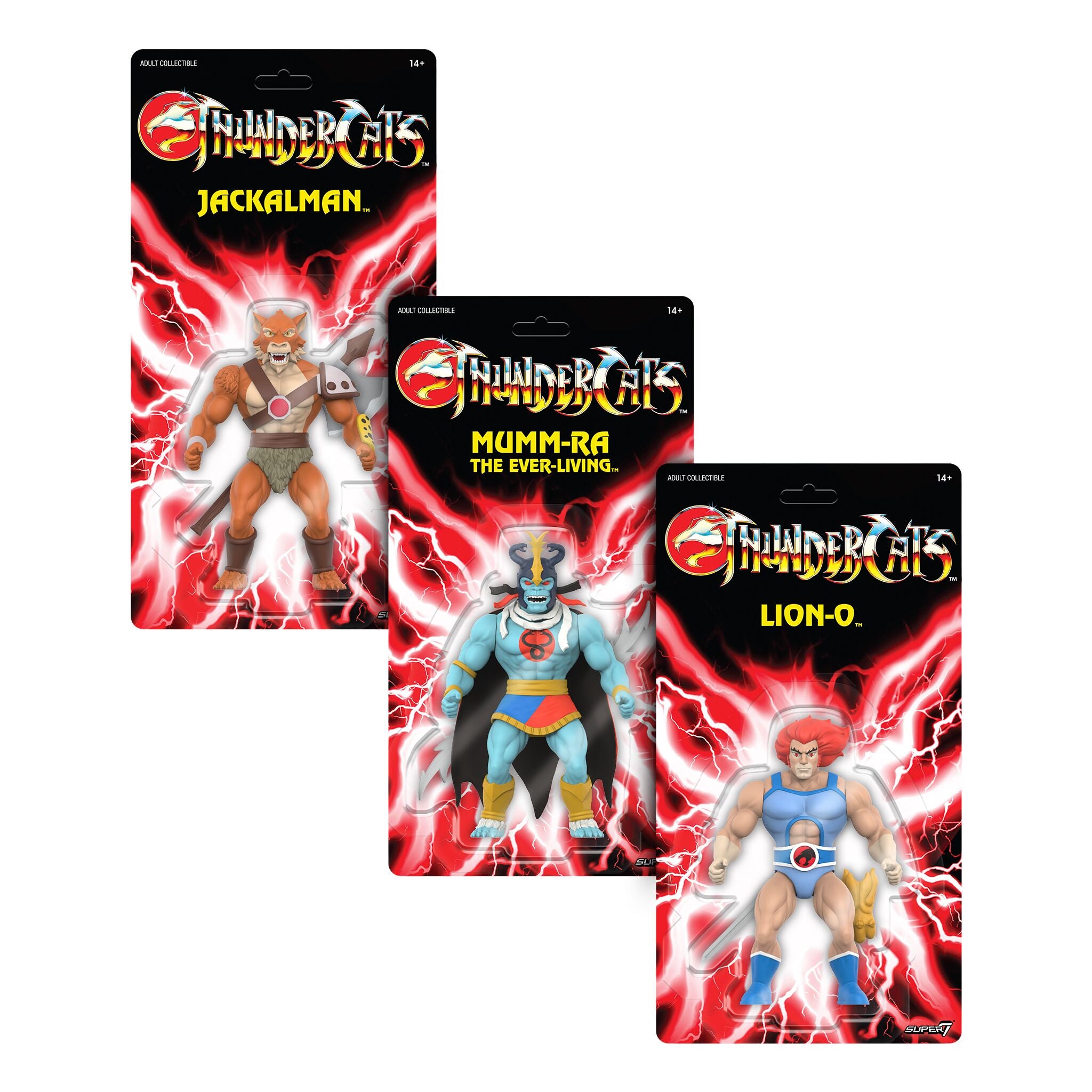 ThunderCats Vintage Figures Wave 01 - Lion-O, Mumm-Ra (Ever Living), & Jackalman