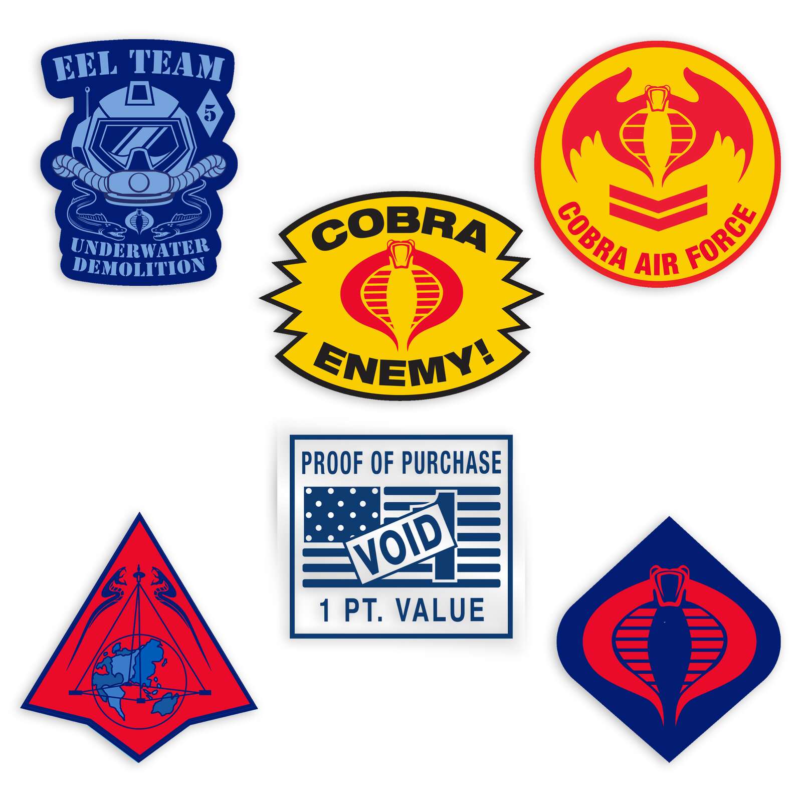 G.I. Joe - Cobra Die Cut Sticker Set with Header Card