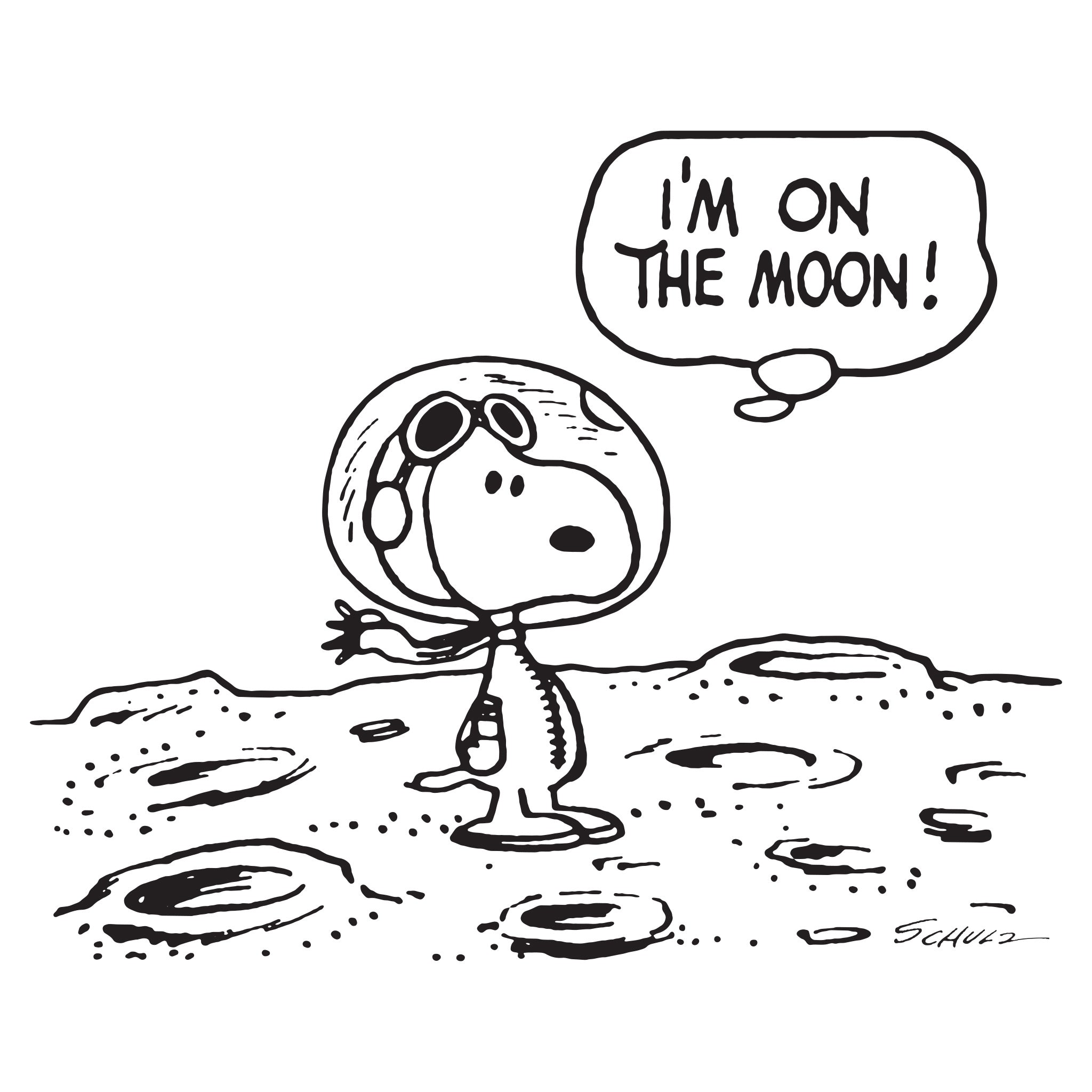 Peanuts T-Shirt - Snoopy on the Moon Ringer