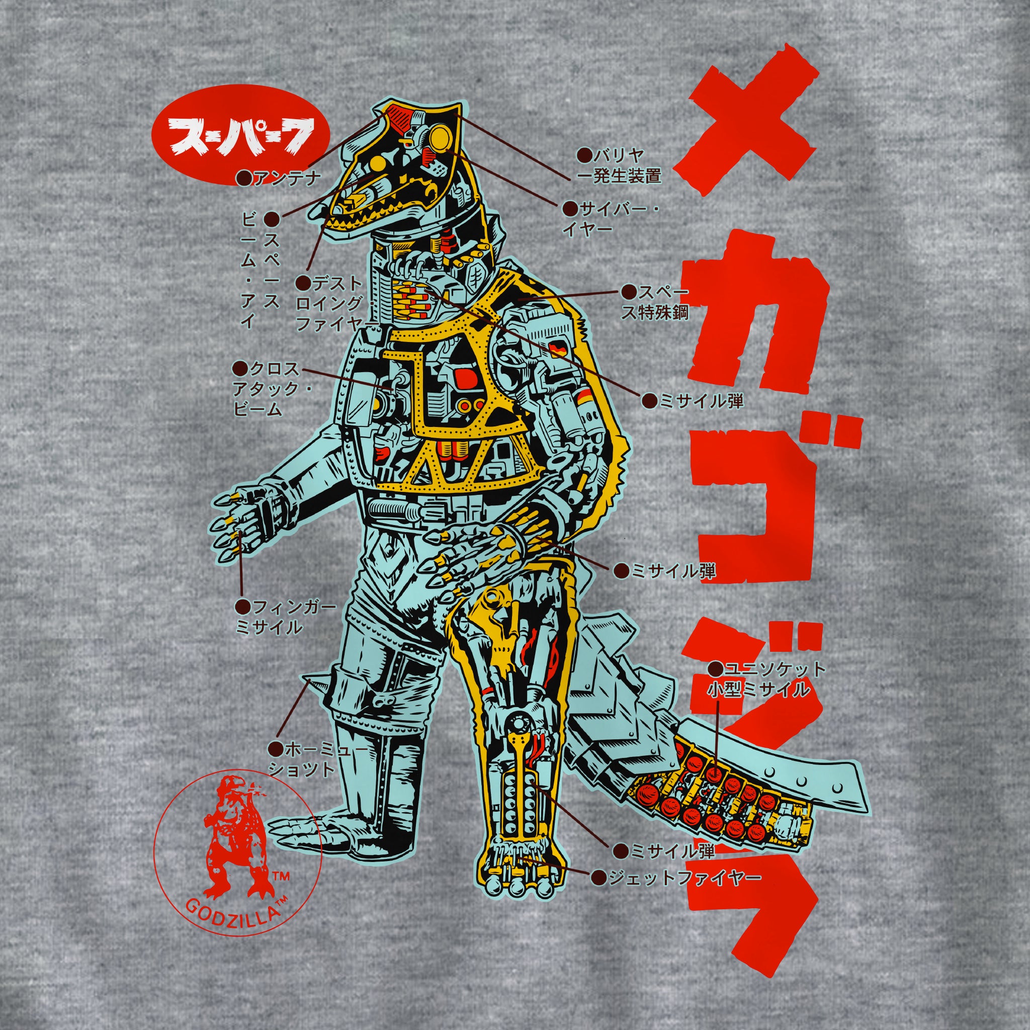Toho T-Shirt - Anatomical Mechagodzilla Ringer