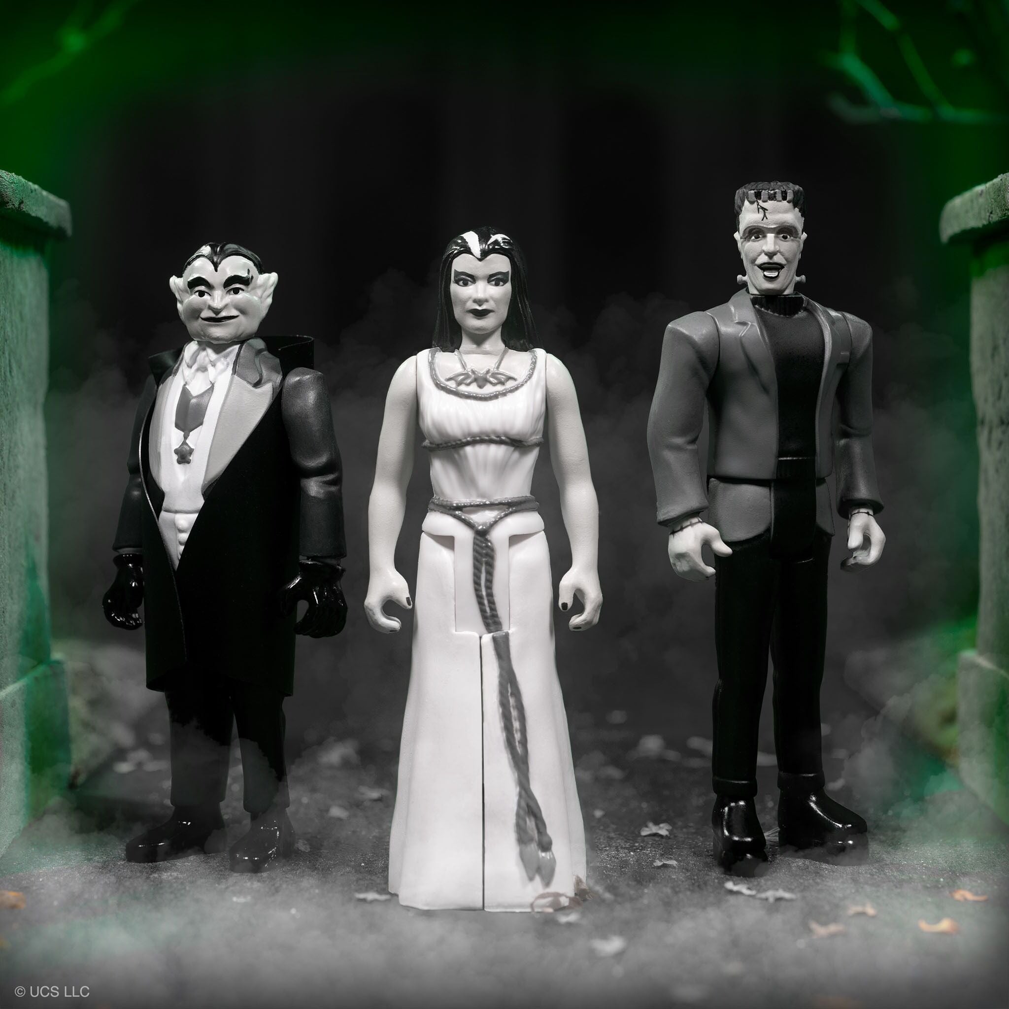 Munsters ReAction Figures Wave 2 Grayscale Set of 3