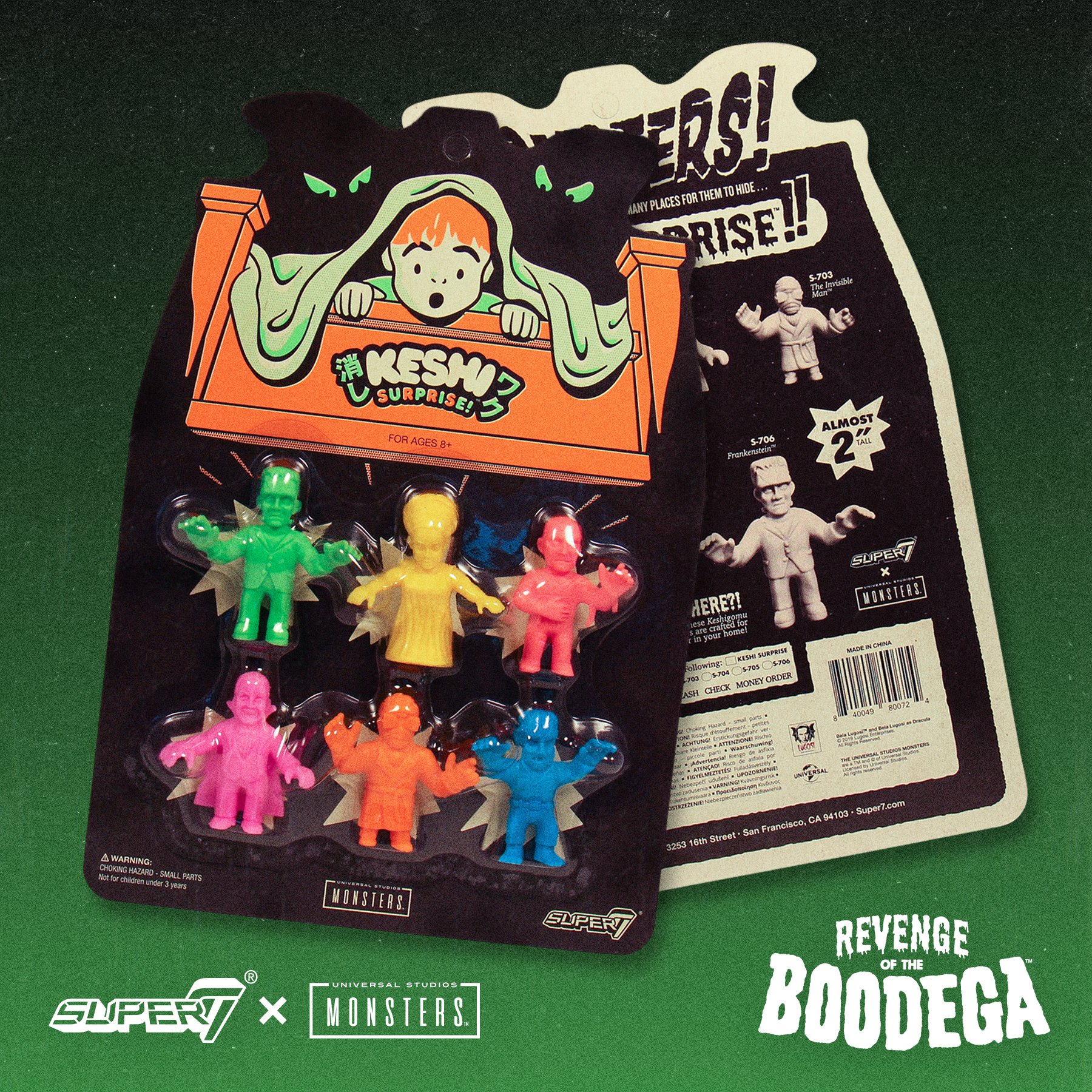 Universal Monsters Keshi 6-pack - Wolf Man, Invisible Man, Dracula, Frankenstein, Bride, Mummy