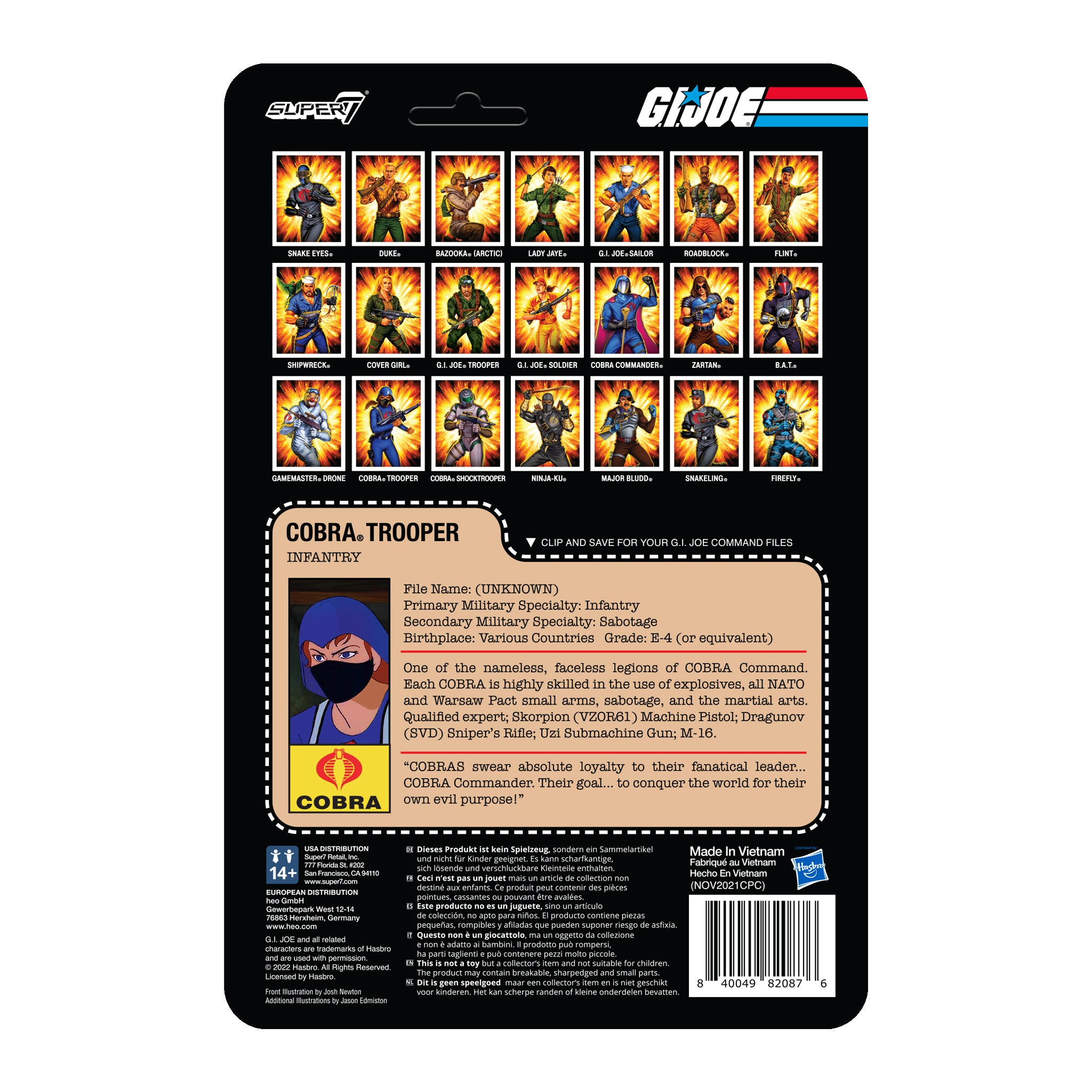 G.I. Joe ReAction Wave 4 - Cobra Female Trooper Medium Black Hair (Dk Brown)