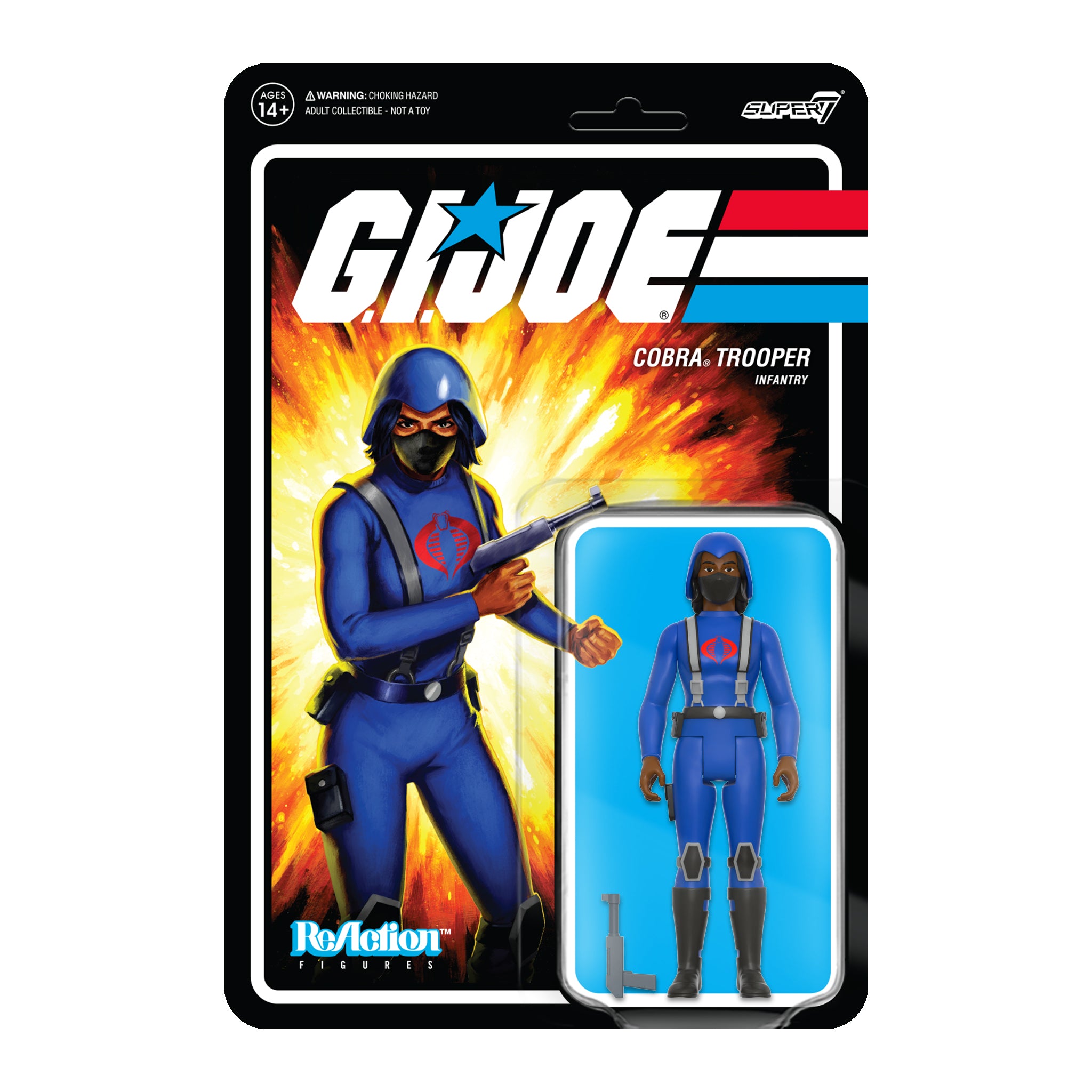 G.I. Joe ReAction Wave 4 - Cobra Female Trooper Medium Black Hair (Dk Brown)