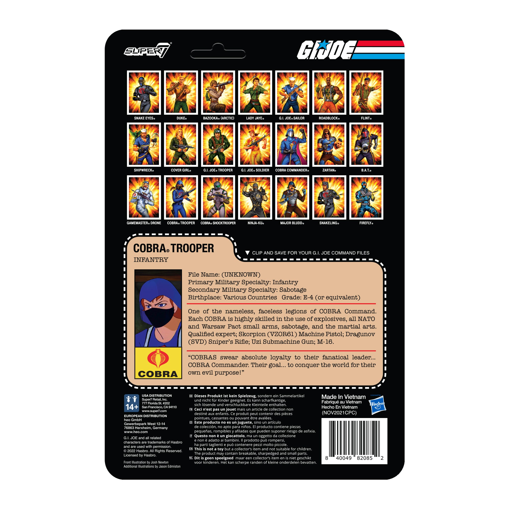 G.I. Joe ReAction Wave 4 -Cobra Female Trooper Medium Red Hair (Pink)