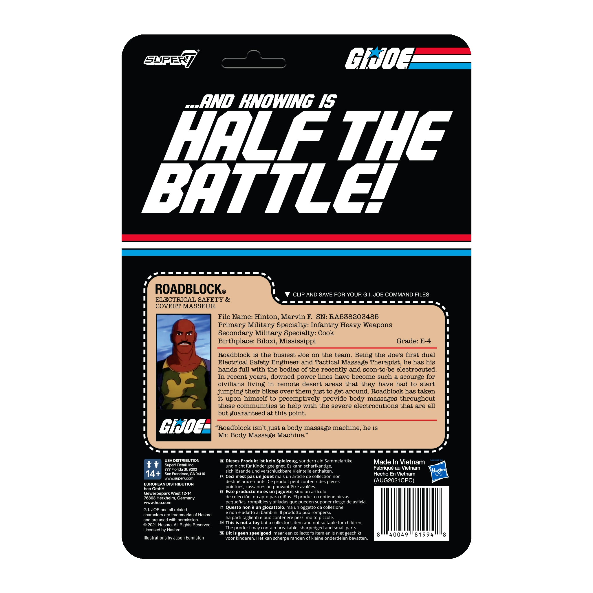 G.I. Joe ReAction Figures Wave 3 - Roadblock PSA