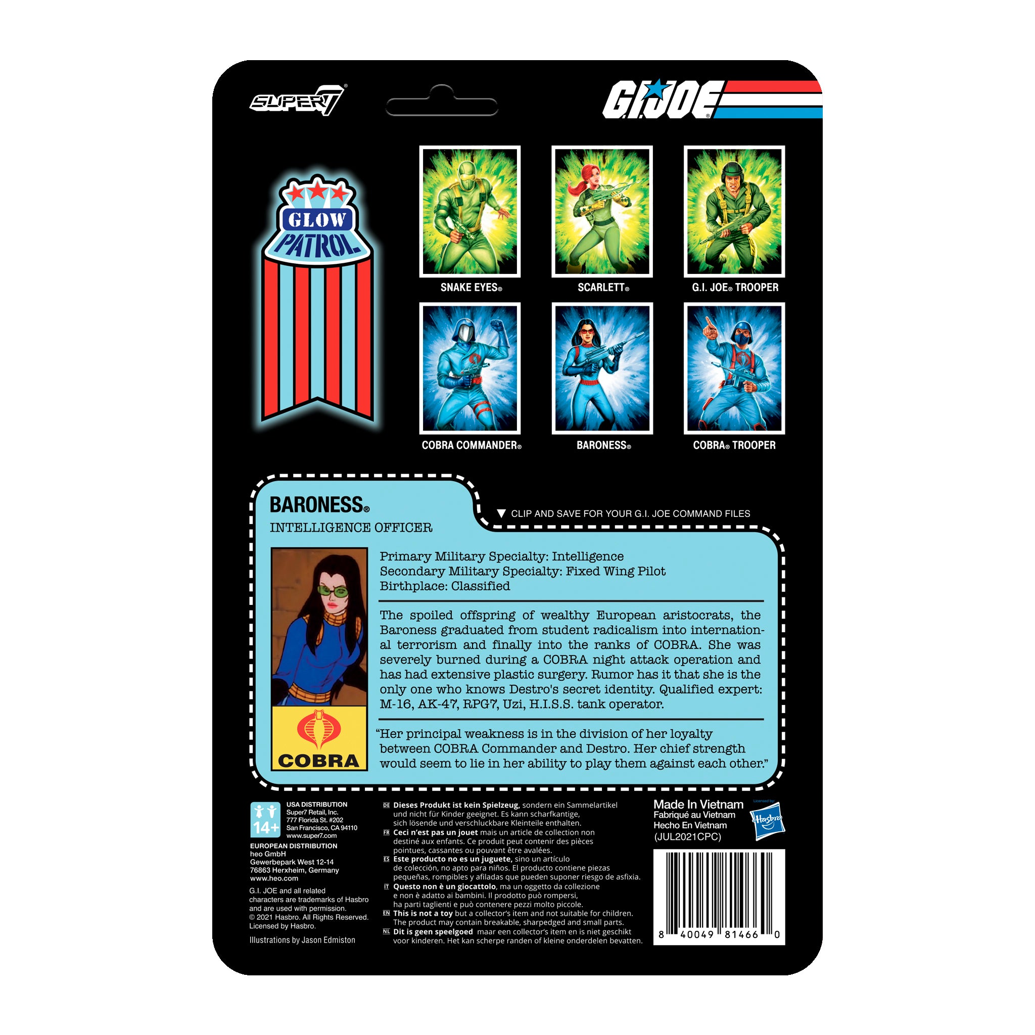 G.I. Joe ReAction Figures Wave 1b - Baroness (Glow Patrol)